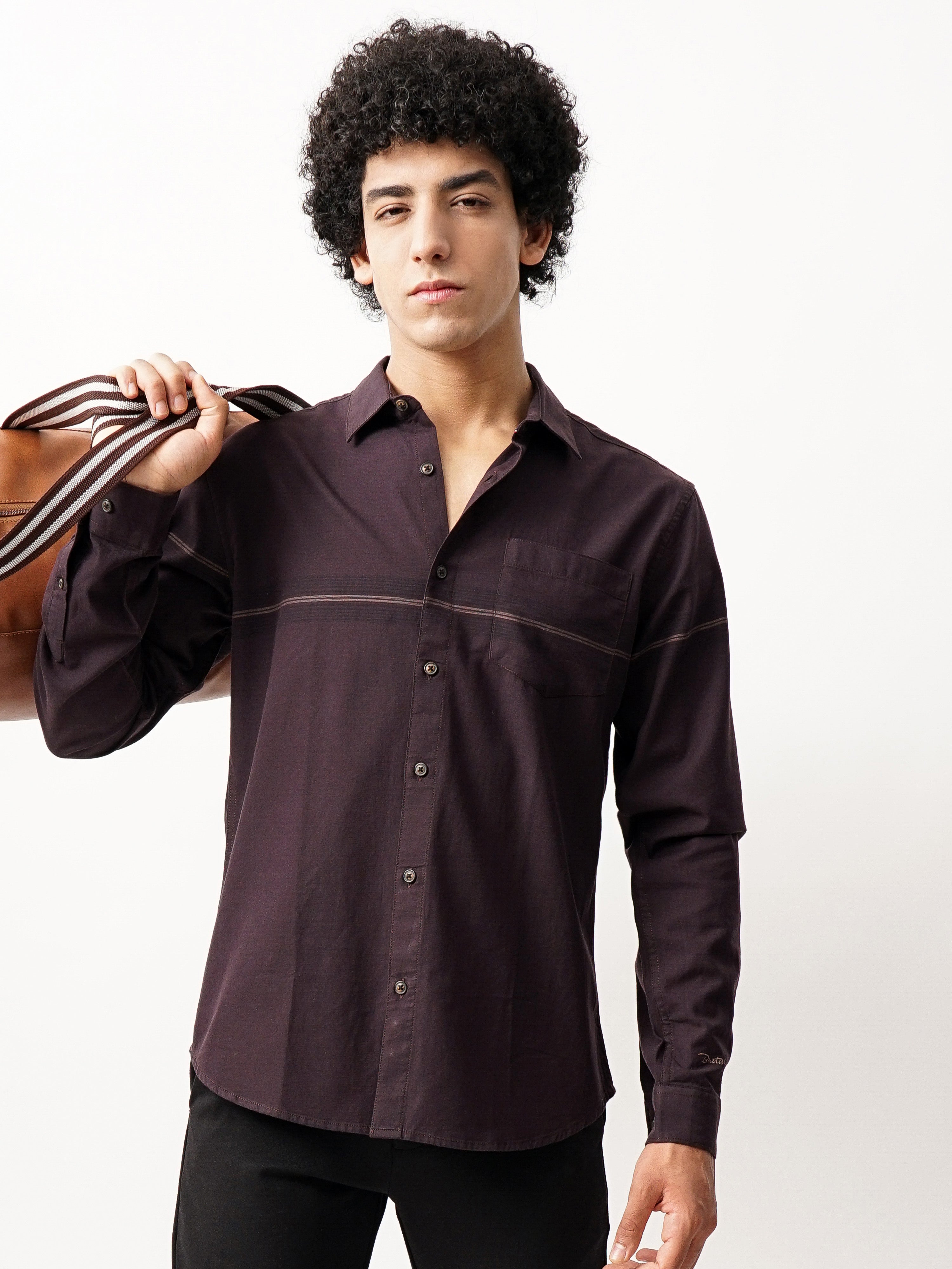 PLACEMENT STRIPES SLIM FIT SHIRT
