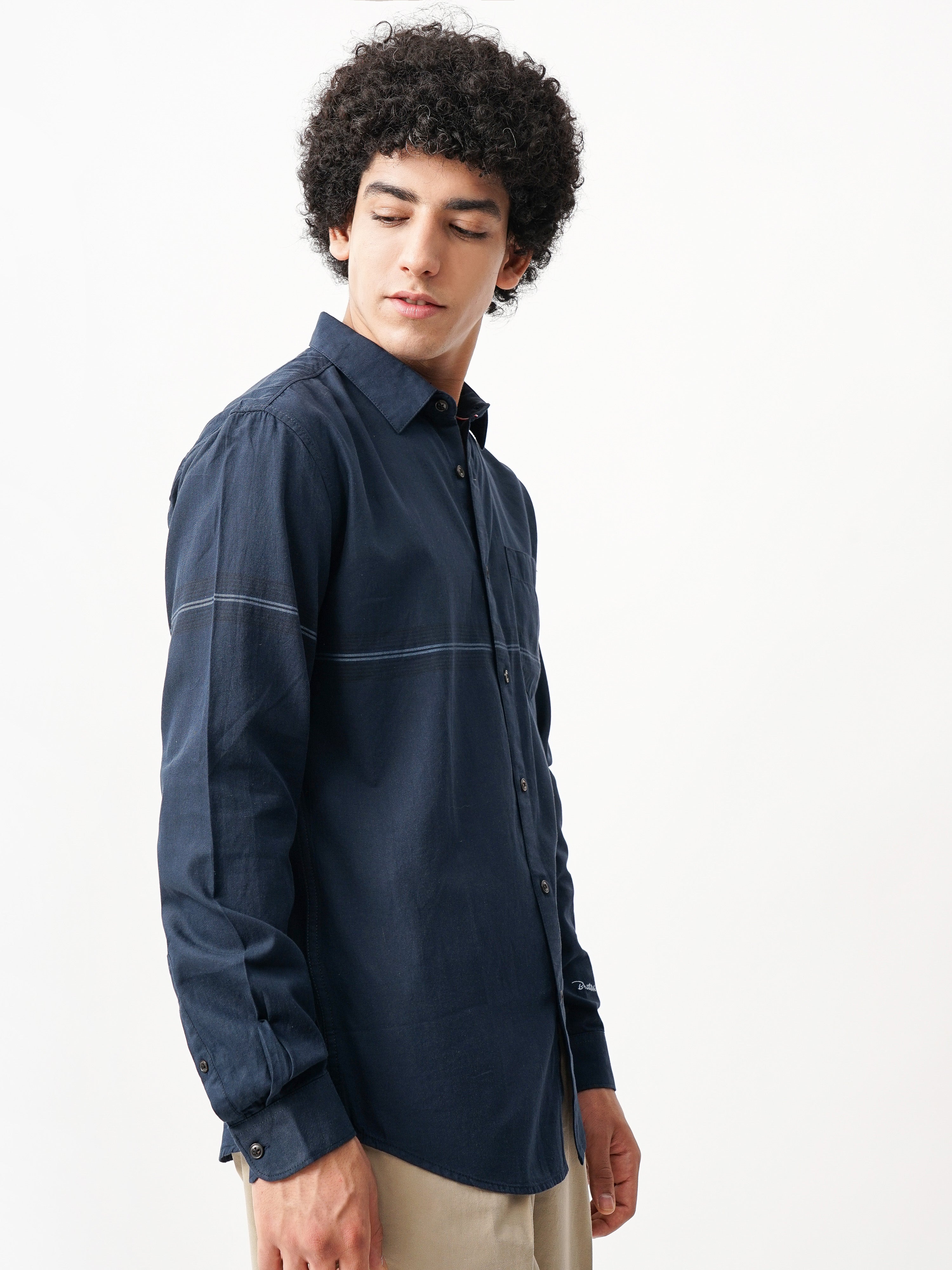 PLACEMENT STRIPES SLIM FIT SHIRT