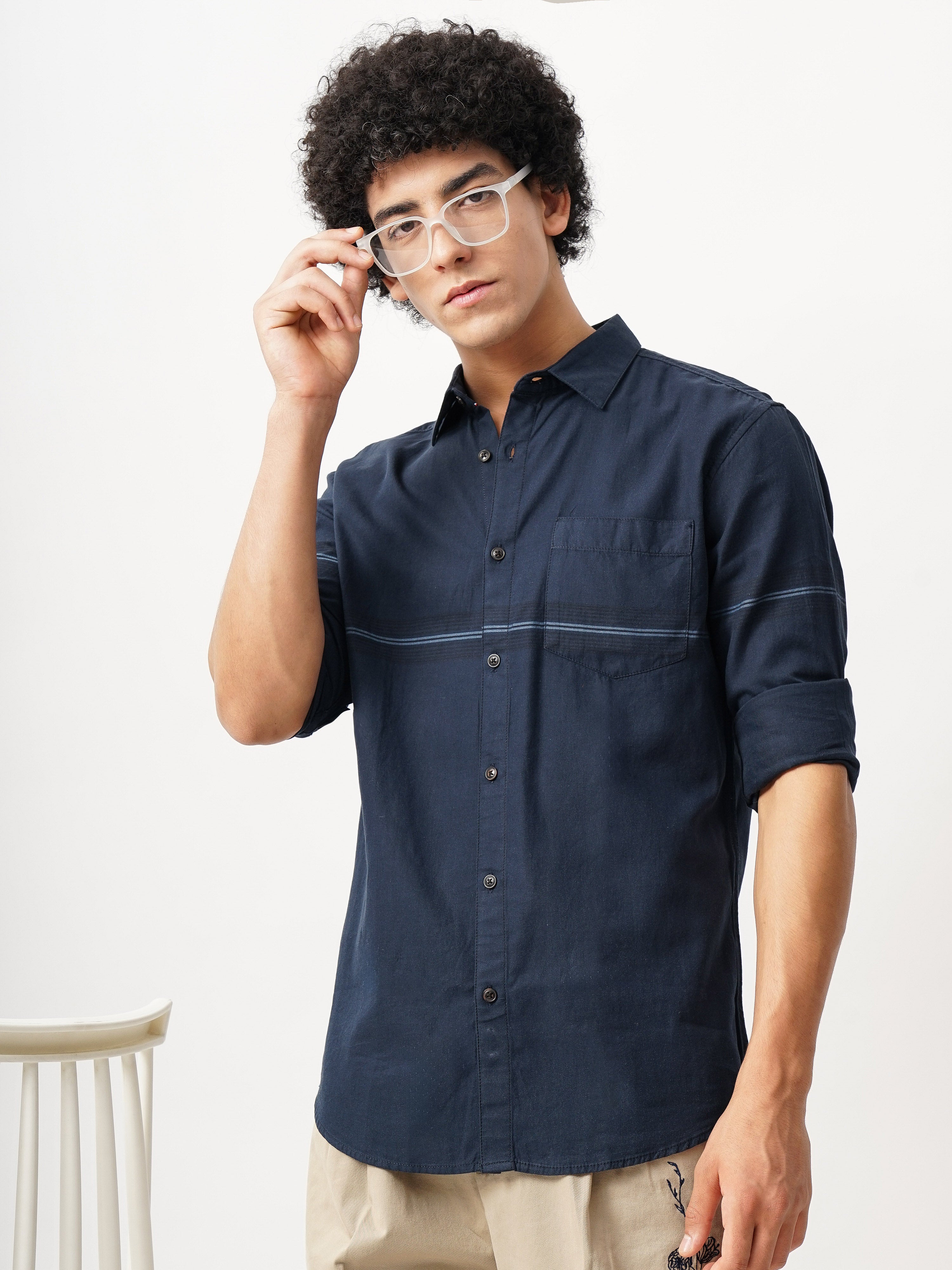 PLACEMENT STRIPES SLIM FIT SHIRT