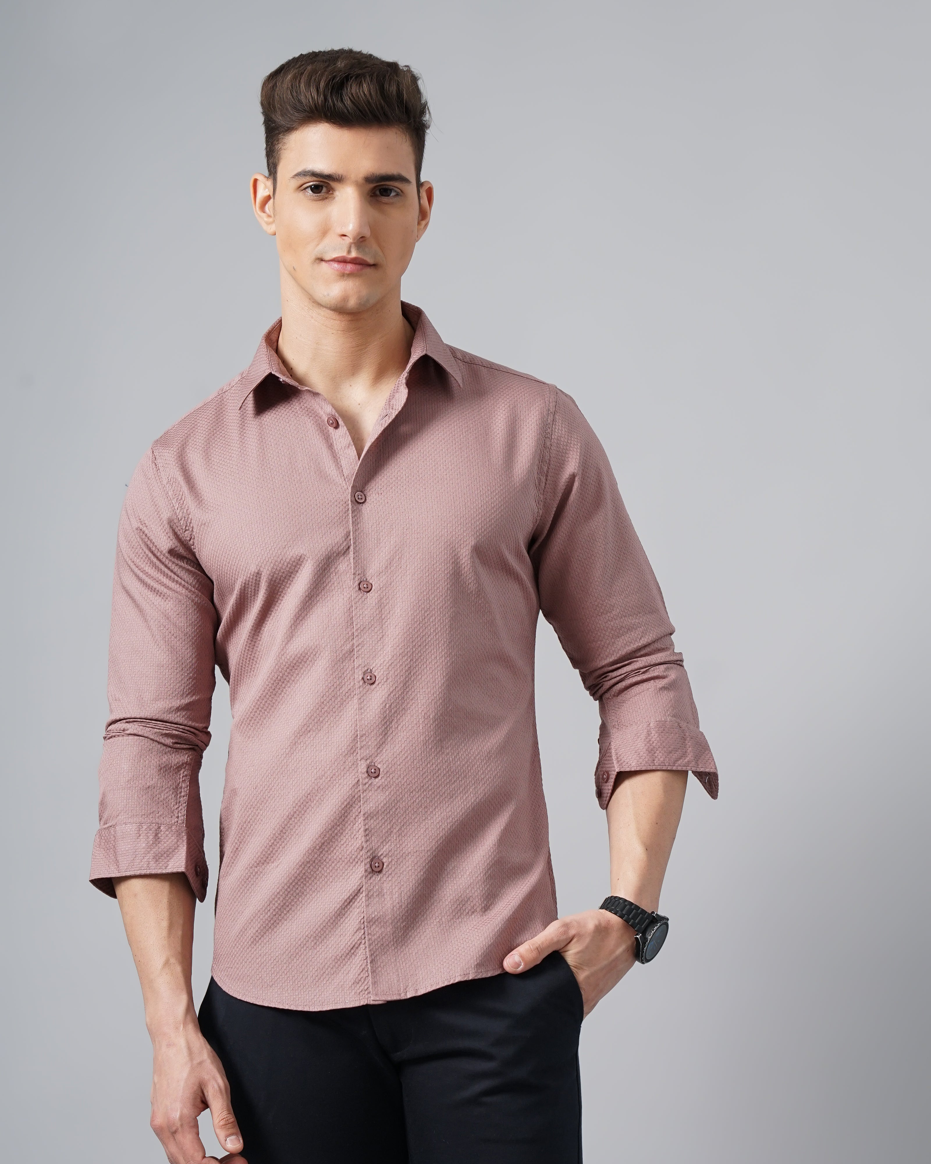 men's Self design Shirt