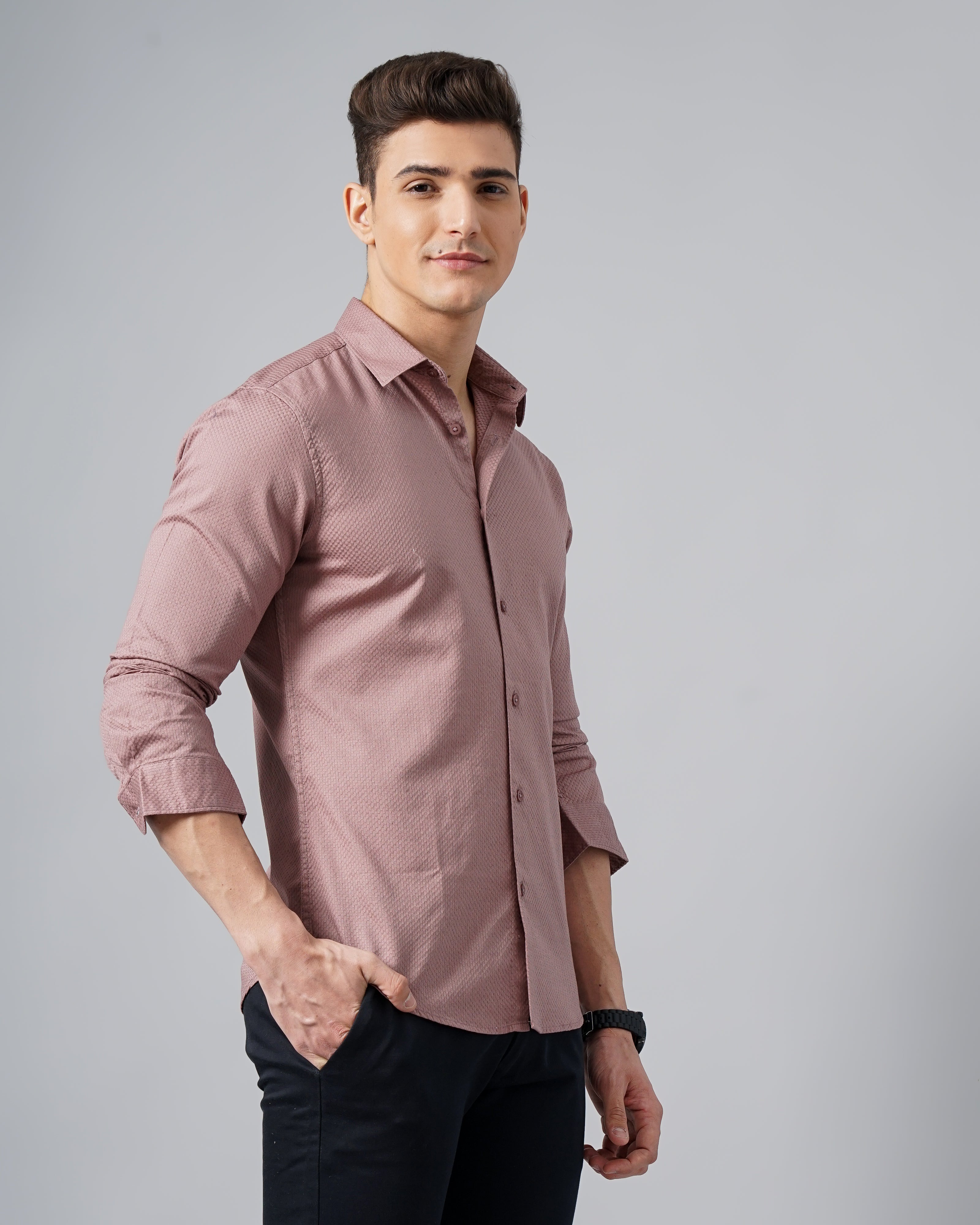 men's Self design Shirt