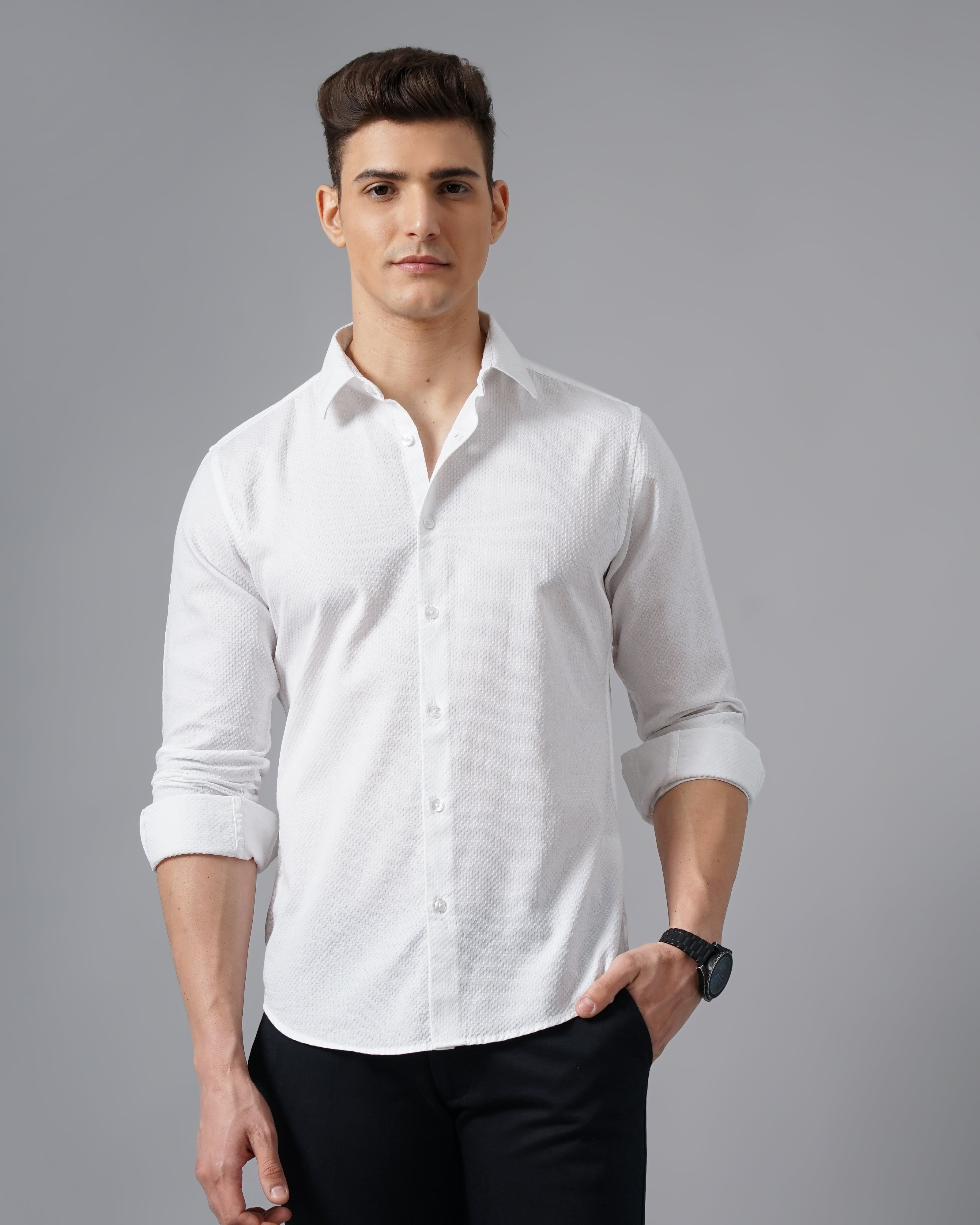 men's Self design Shirt
