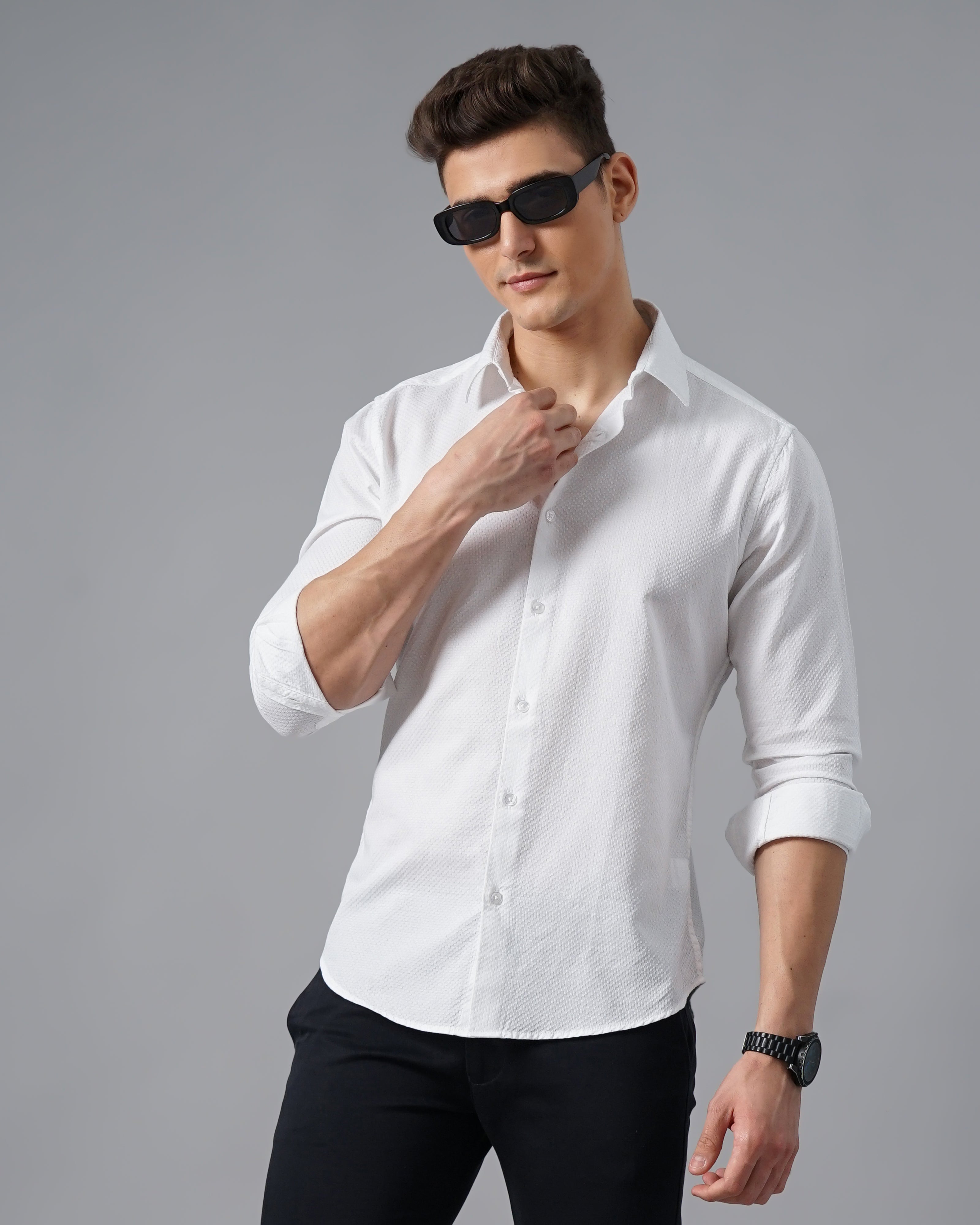 men's Self design Shirt