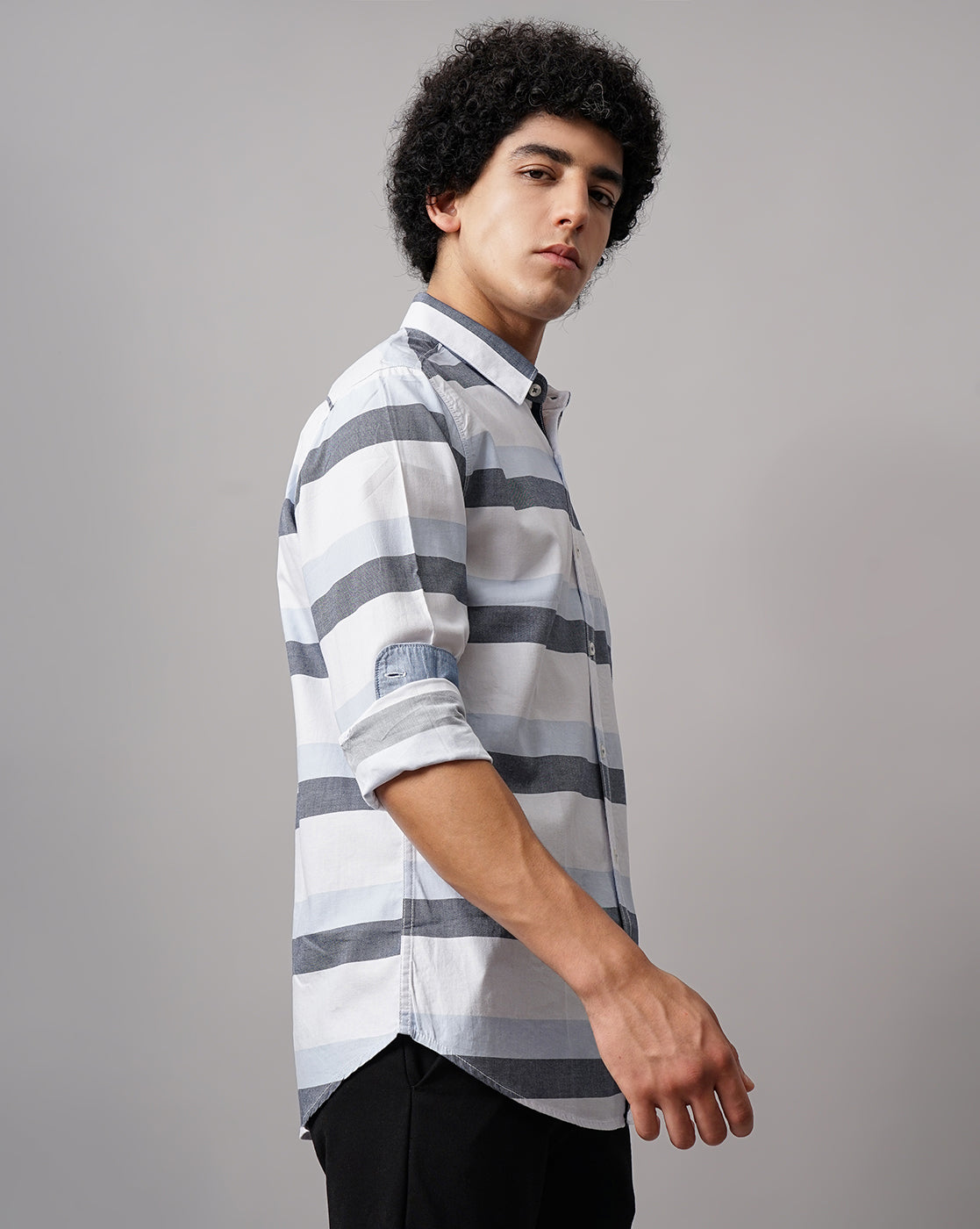 Men Horizontal Stripes Shirt