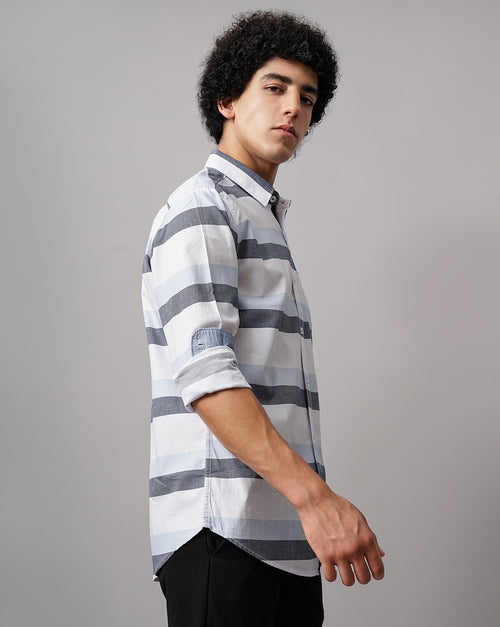 Men Horizontal Stripes Shirt