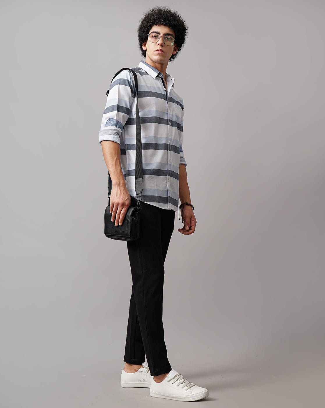 Men Horizontal Stripes Shirt