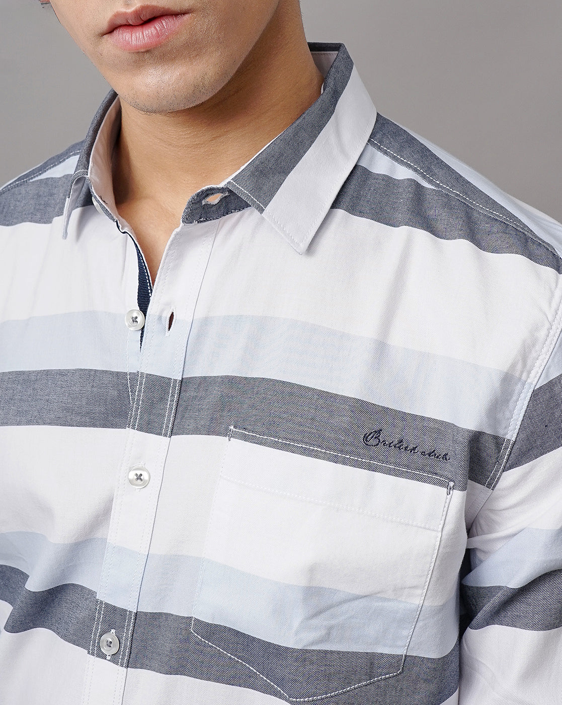 Men Horizontal Stripes Shirt