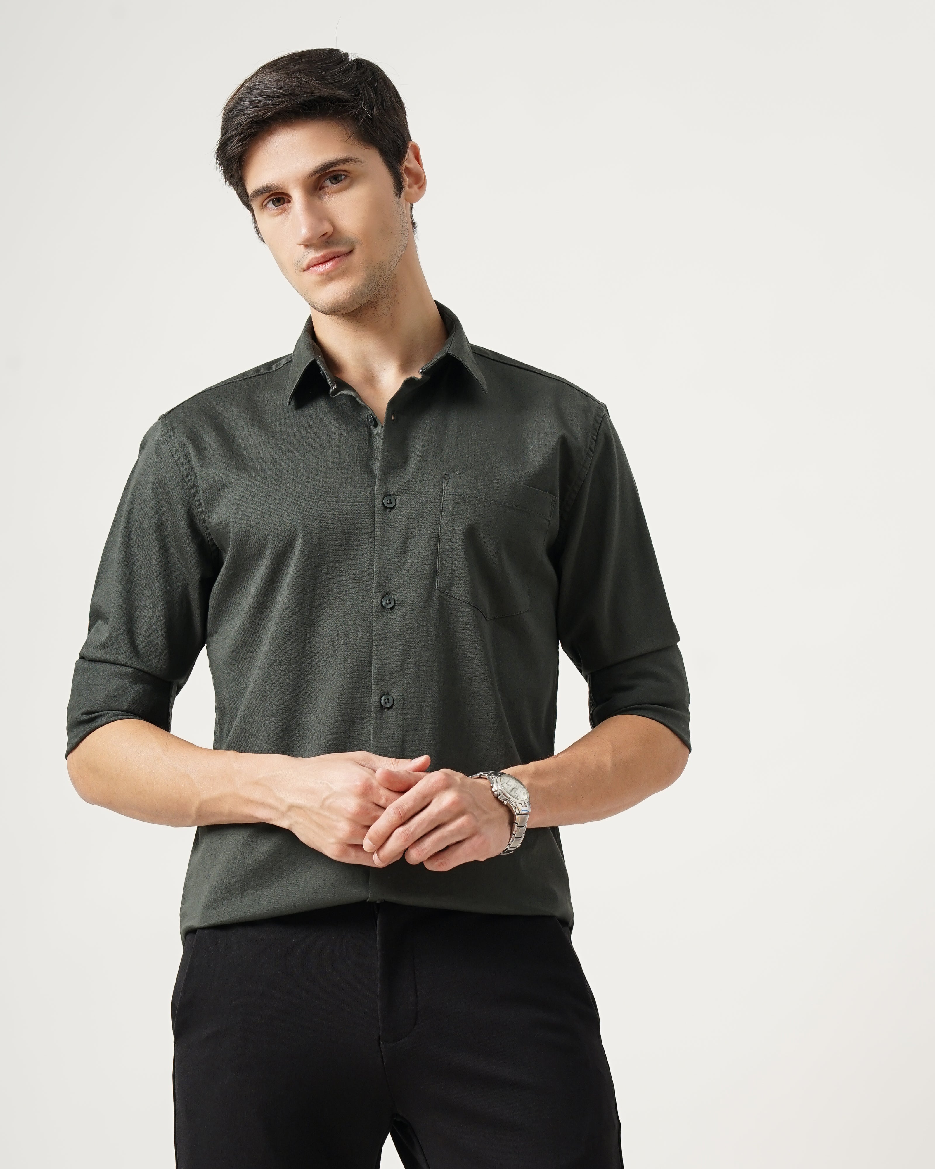 Men's Solid Casual Shirt
