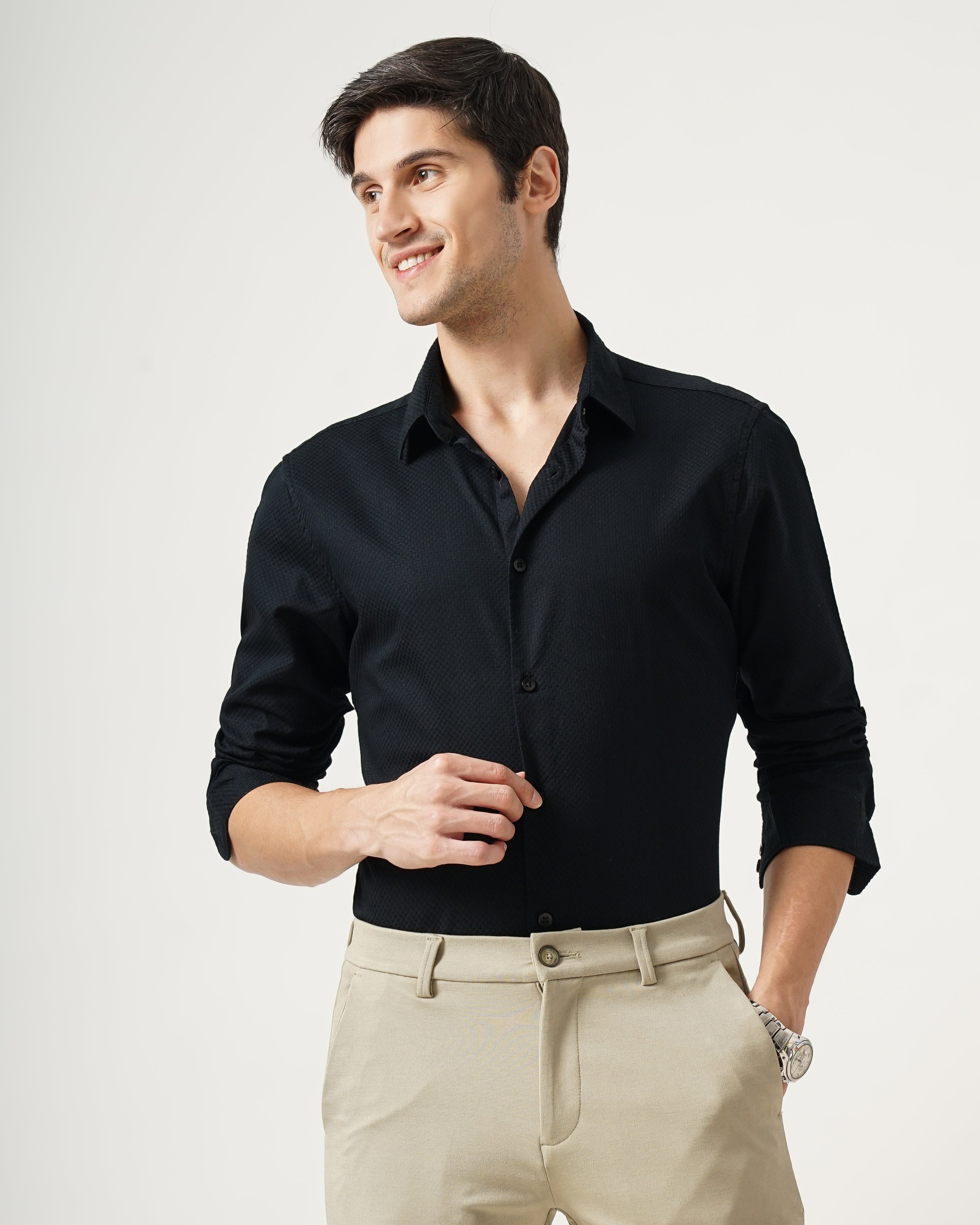 men's Self design Shirt