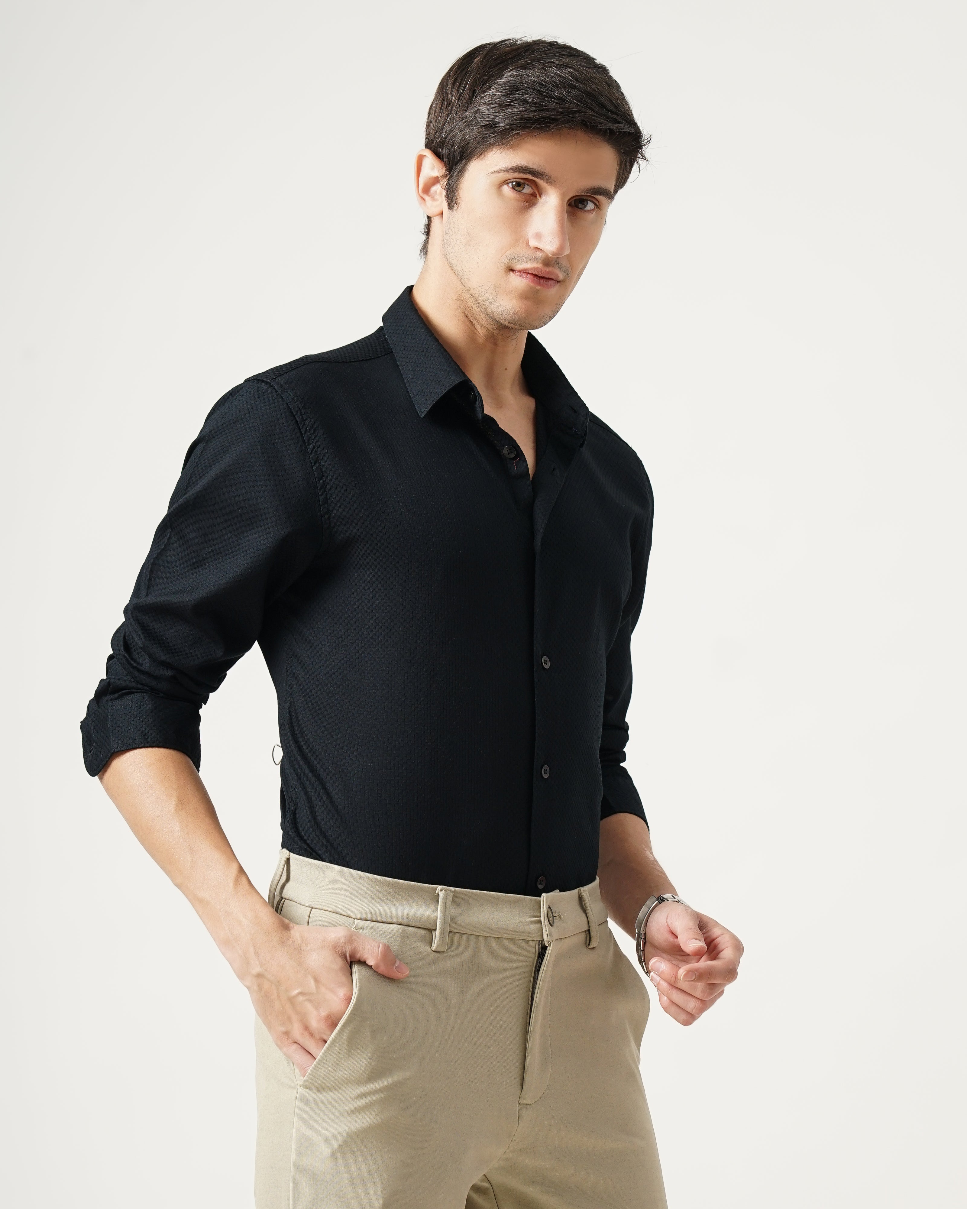 men's Self design Shirt