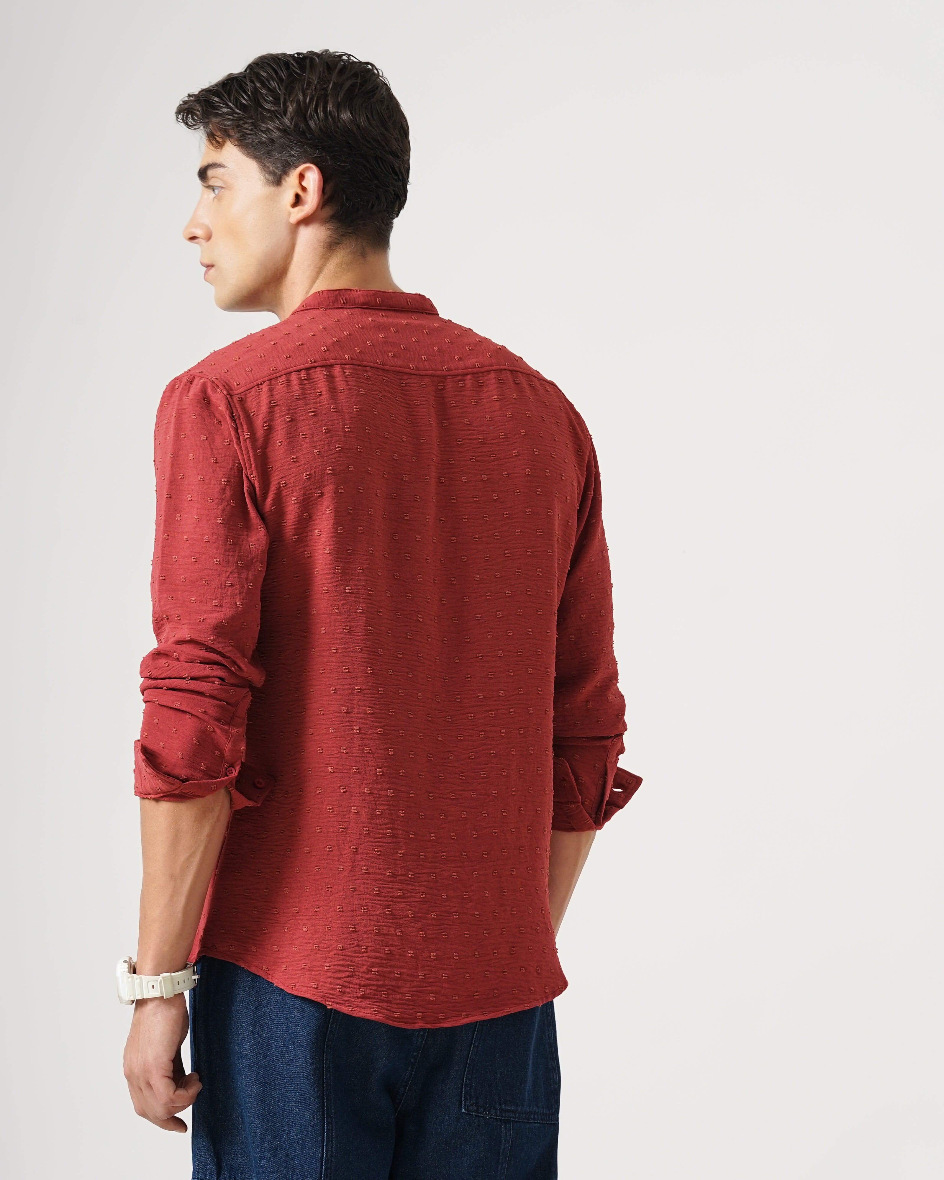 men's self design shirt