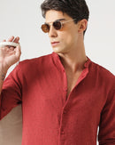 men's self design shirt