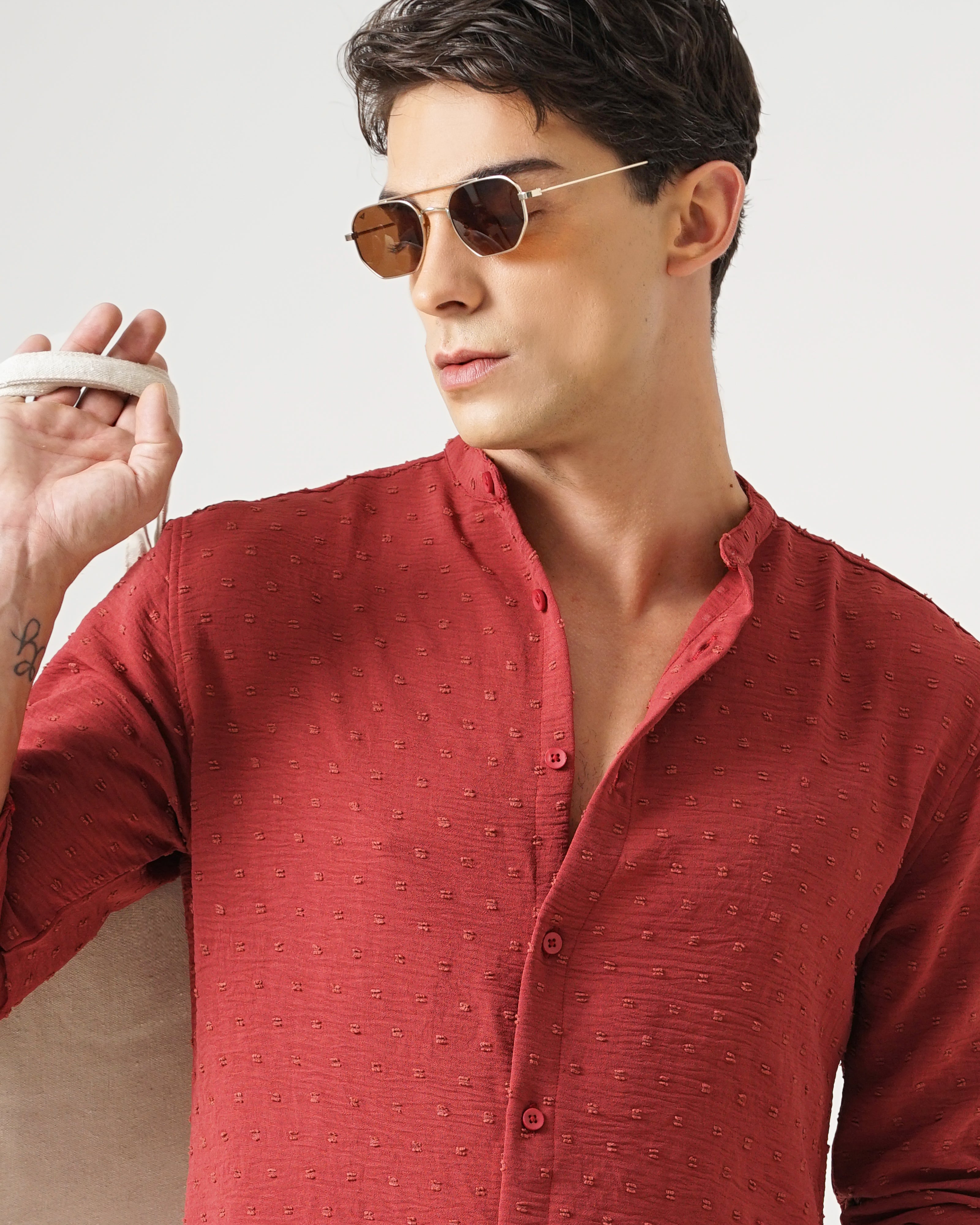 men's self design shirt