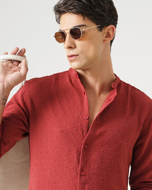 men's self design shirt