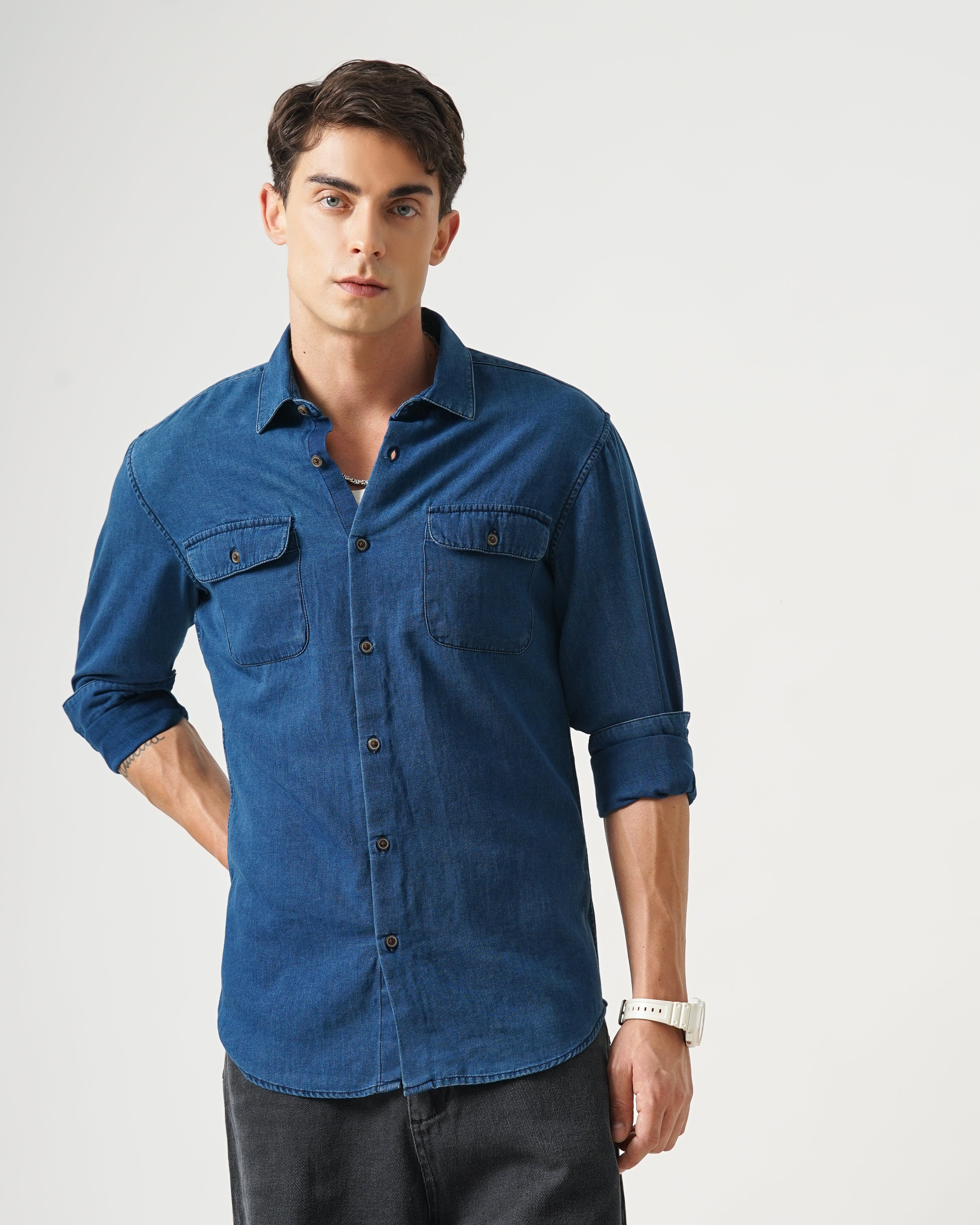 men's denim shirt