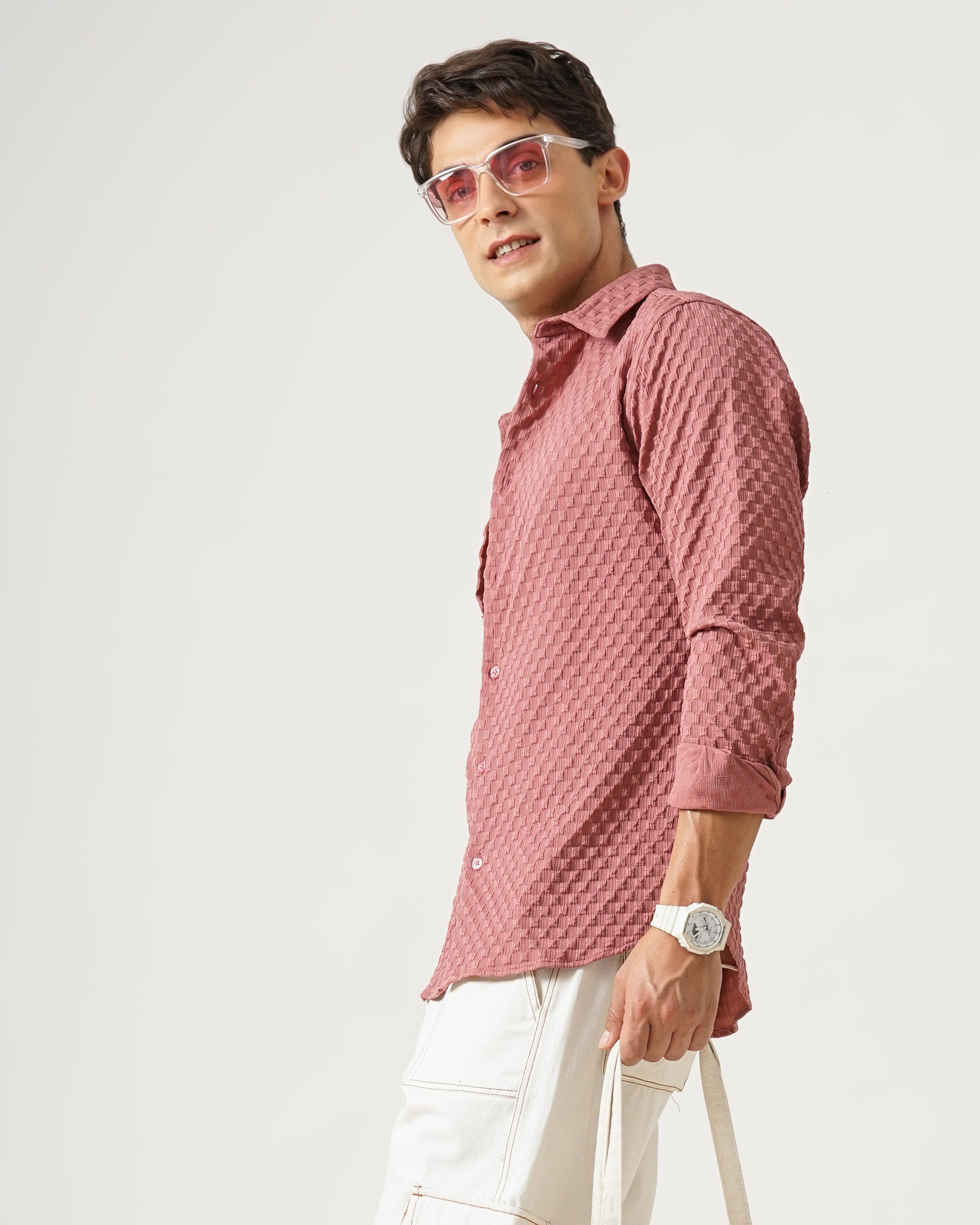 men's self design shirt