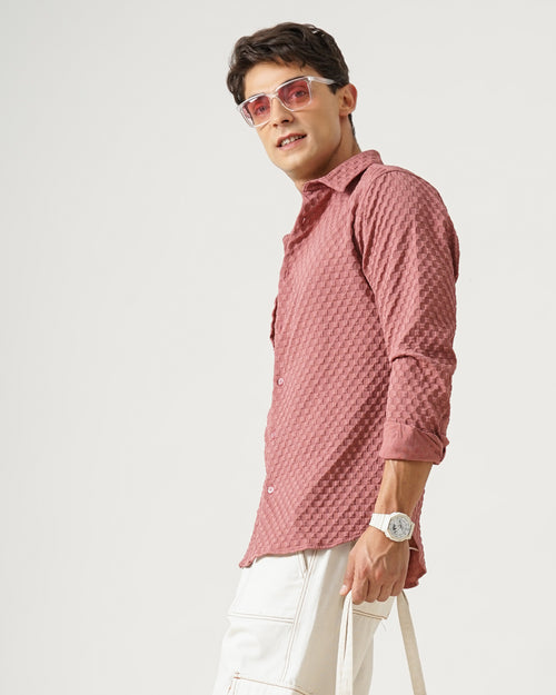 men's self design shirt