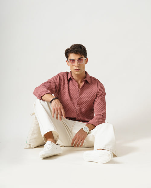 men's self design shirt
