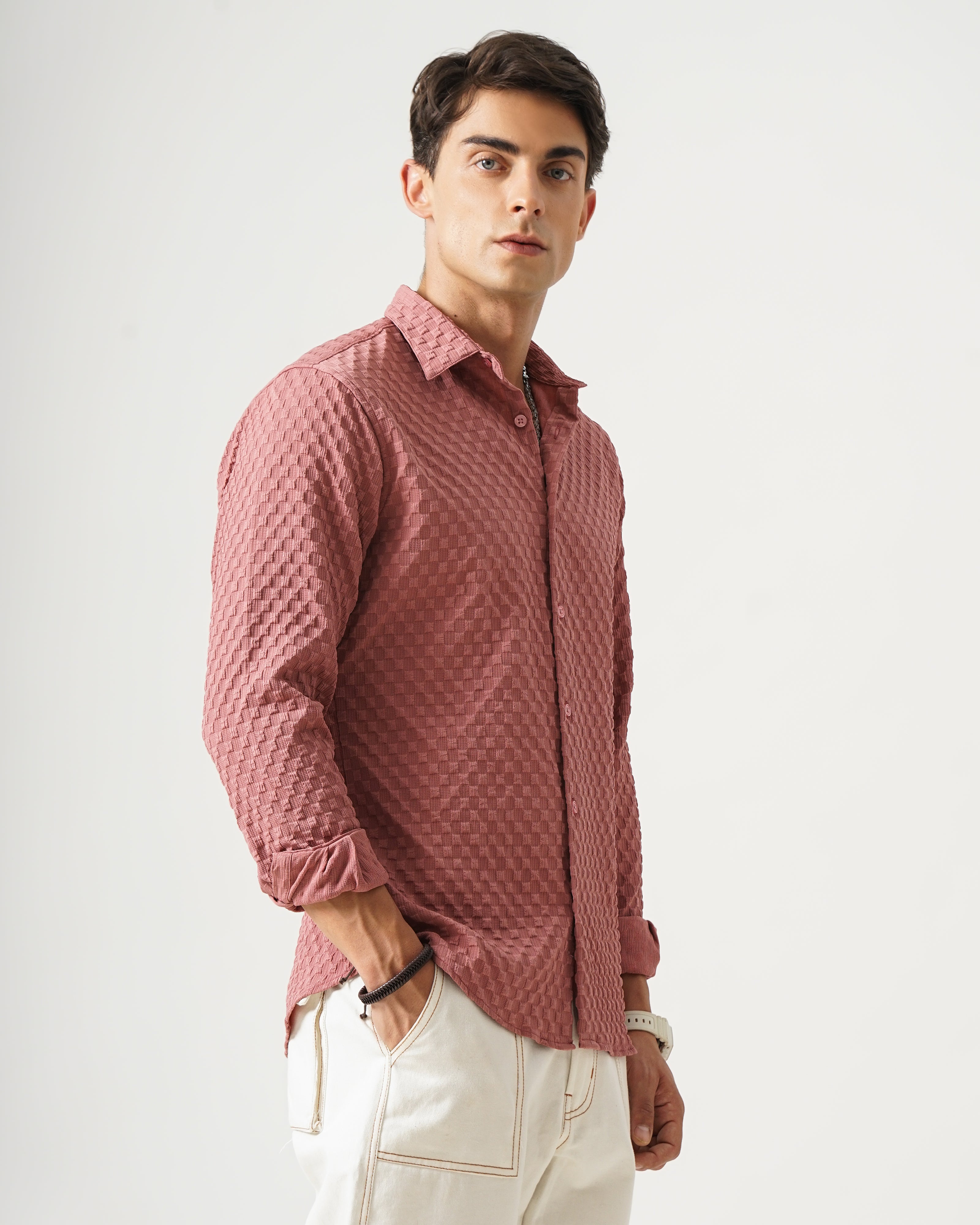 men's self design shirt