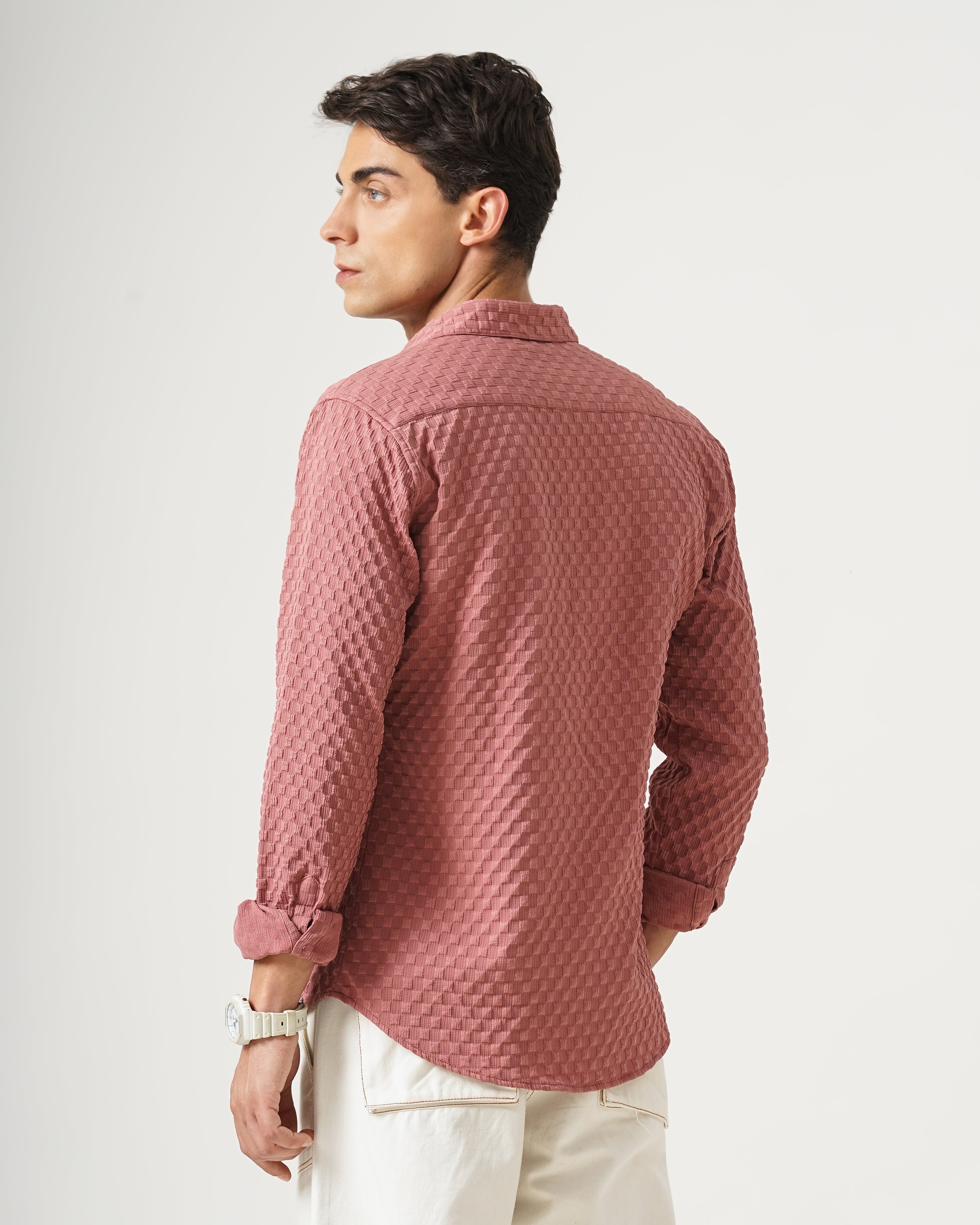 men's self design shirt