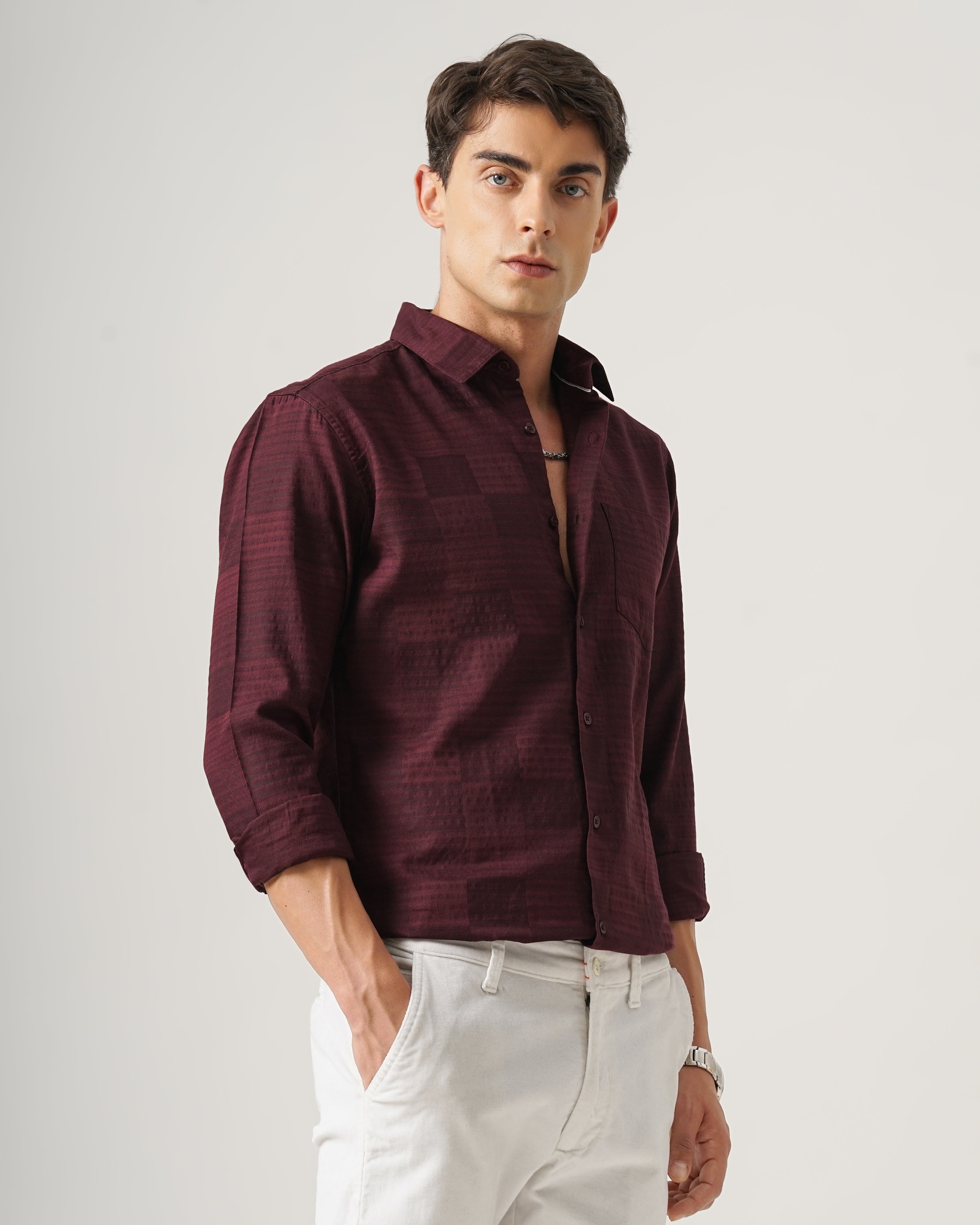 MEN'S SELF DESIGN SHIRT