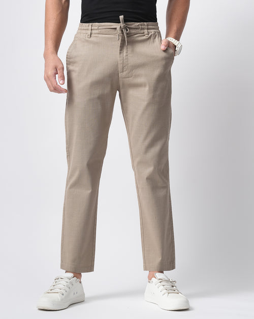 Men Solid Comfort Slim Fit Low-Rise Cargos Trousers