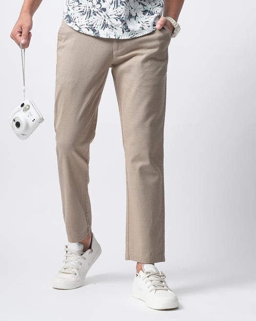 Men Comfort Slim Fit Low-Rise Cotton Chinos