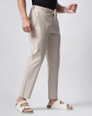 Men Comfort Slim Fit Low-Rise Cotton Chinos Trouser