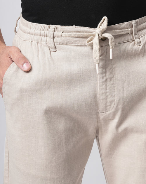 Men Comfort Slim Fit Low-Rise Cotton Chinos Trouser