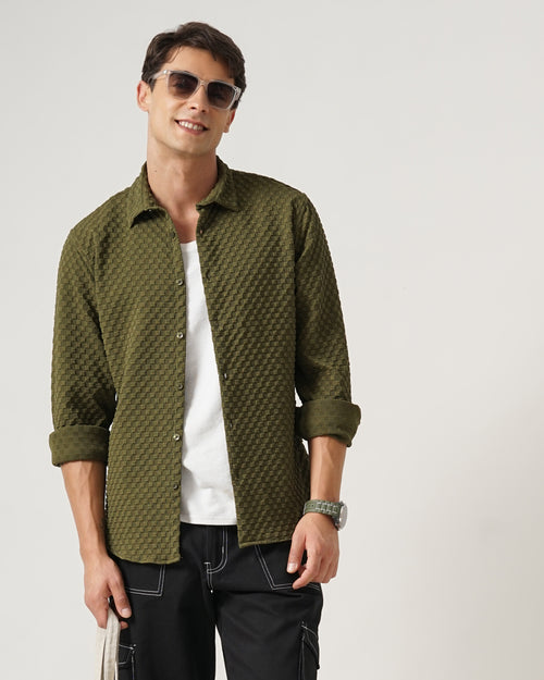 men's self design shirt