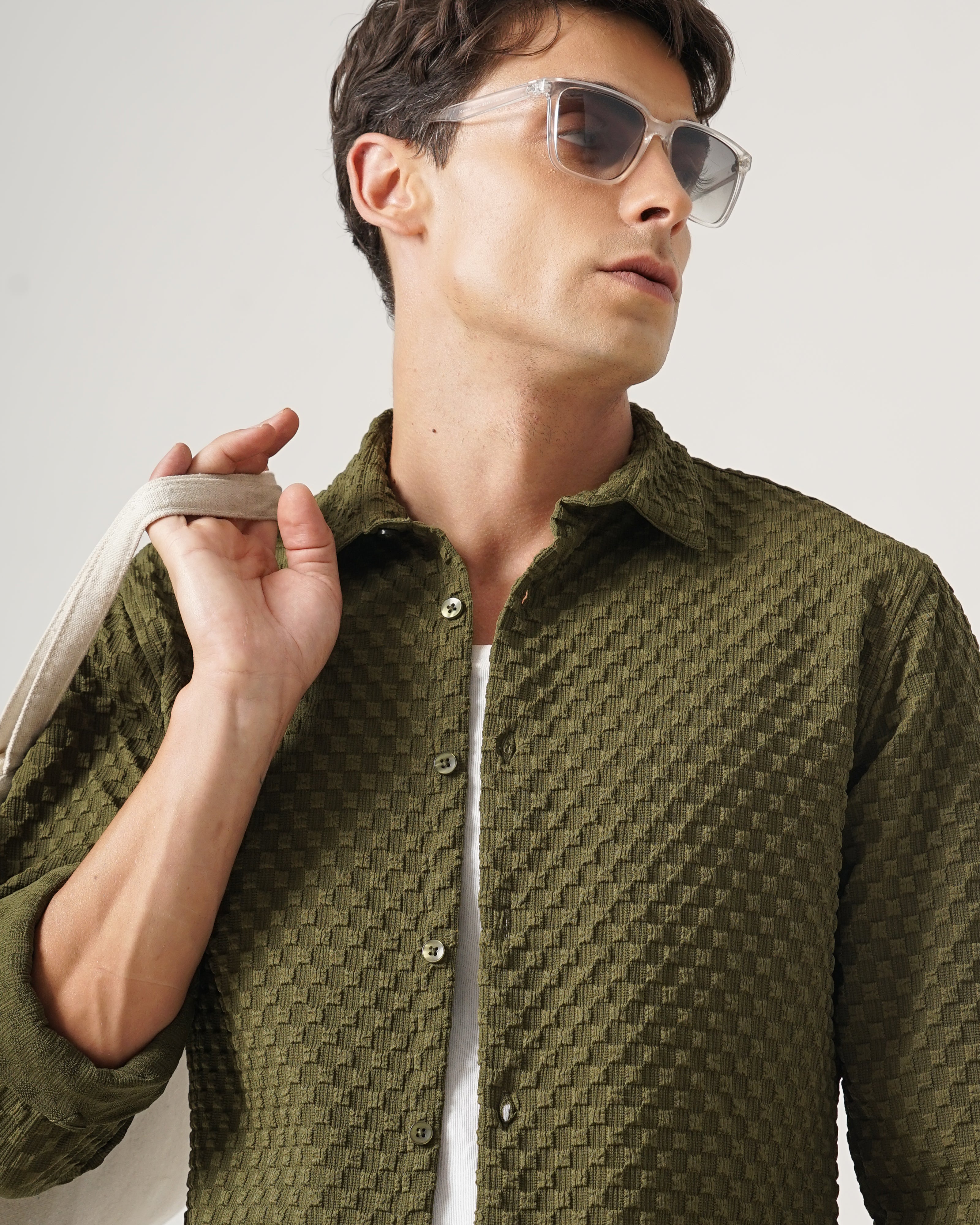 men's self design shirt