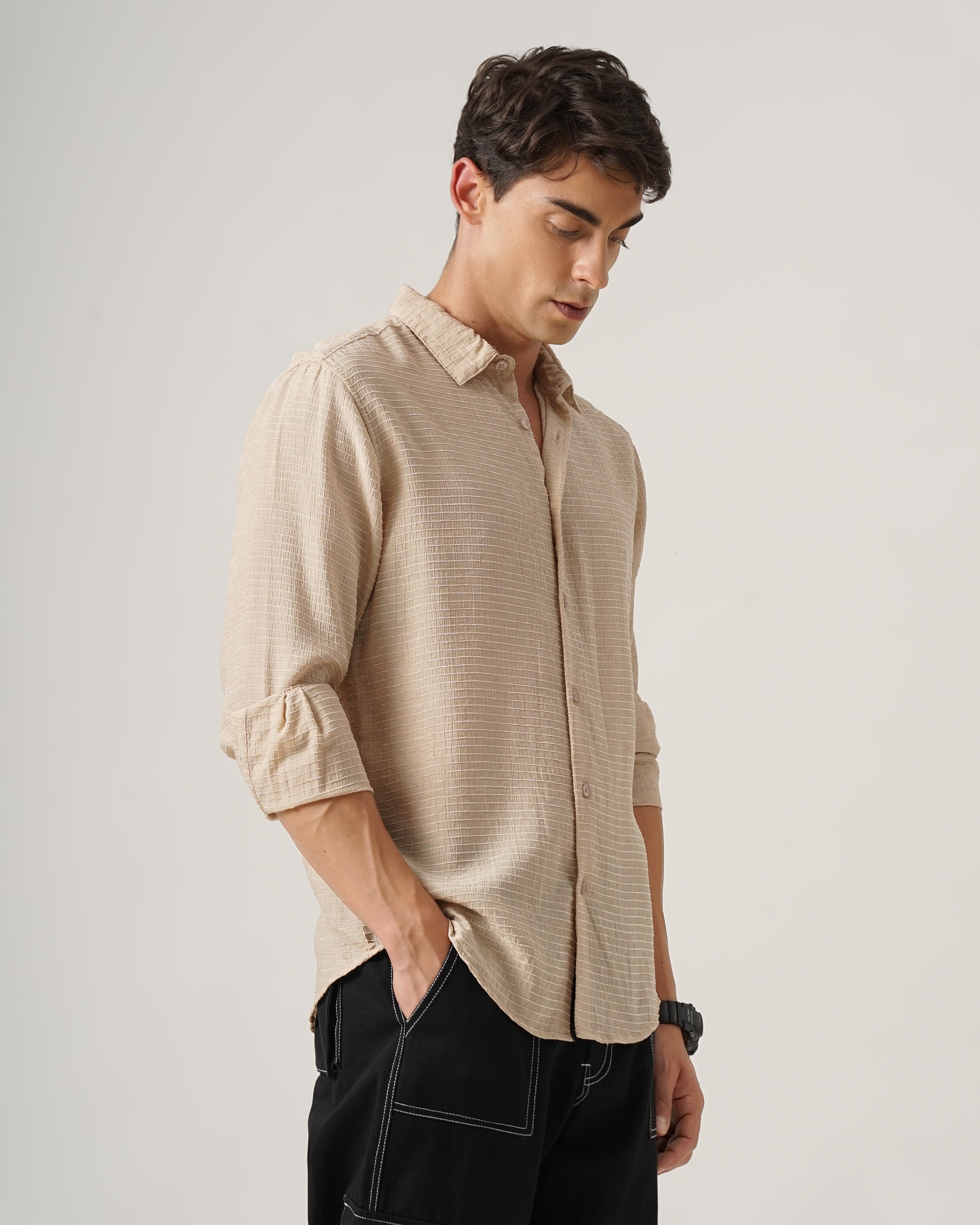 men's Self Design Shirt