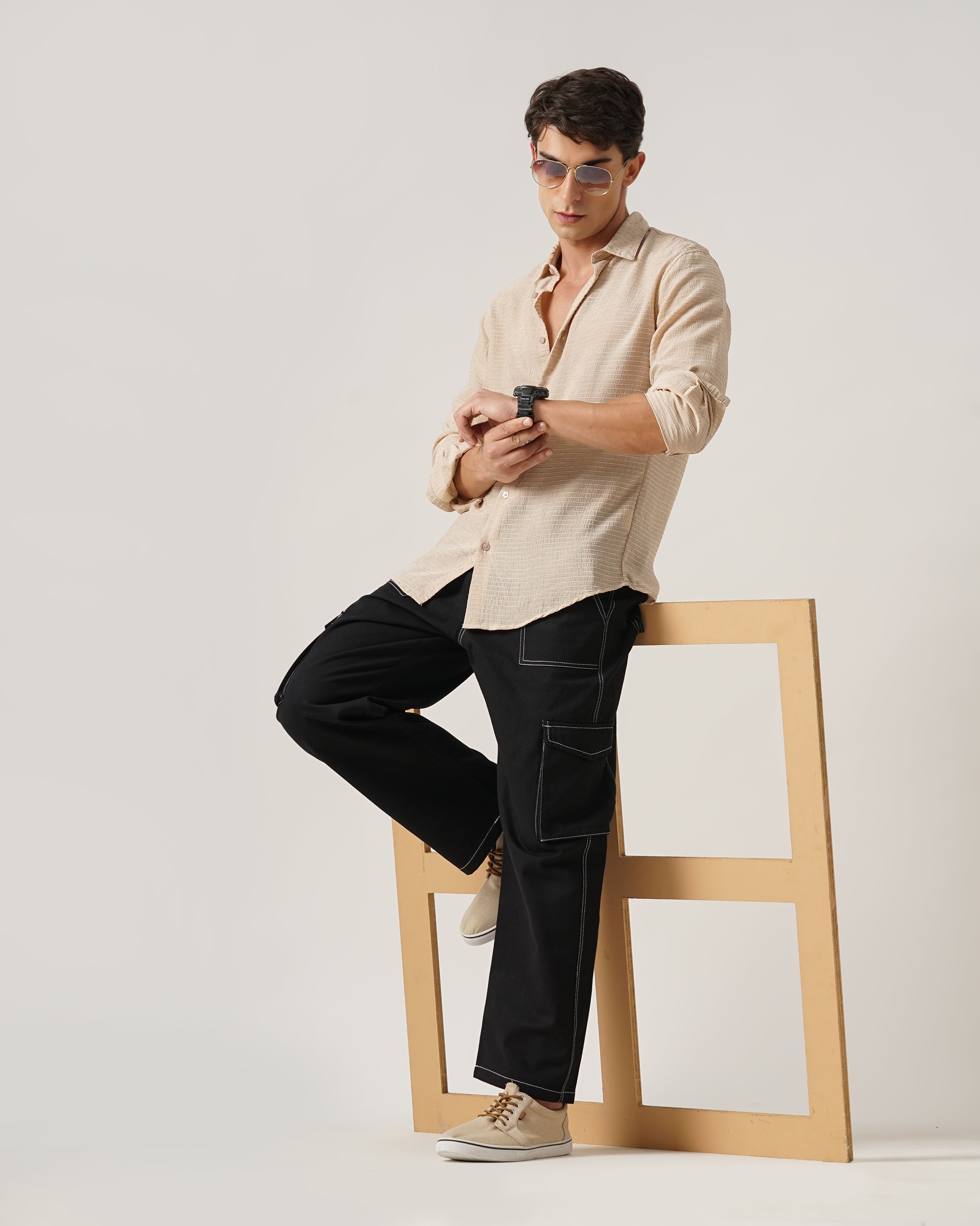 men's Self Design Shirt
