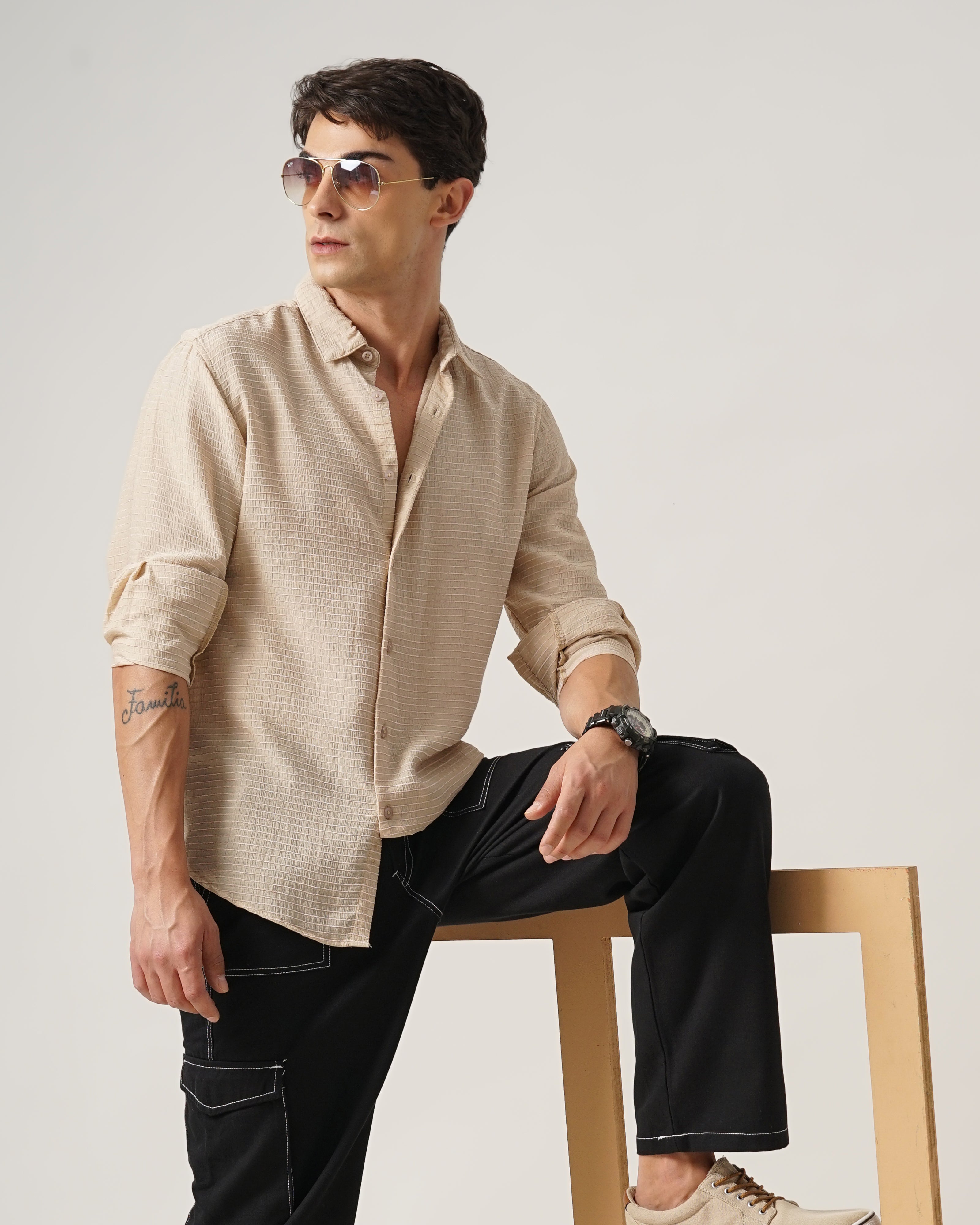 men's Self Design Shirt