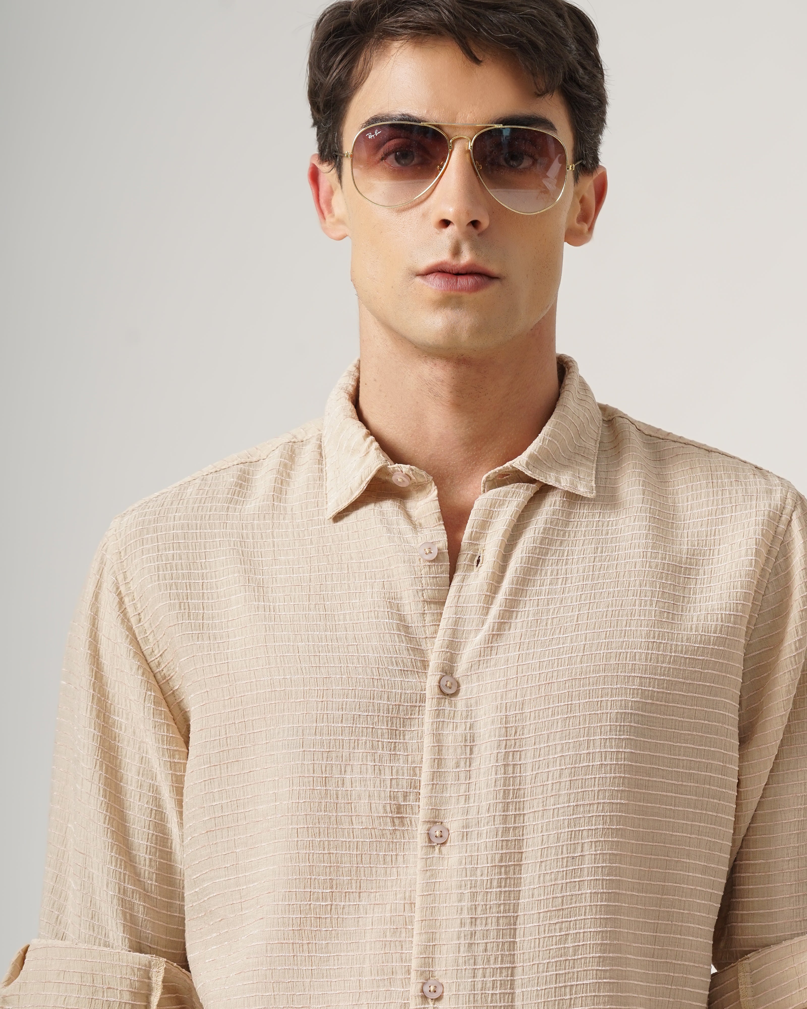men's Self Design Shirt