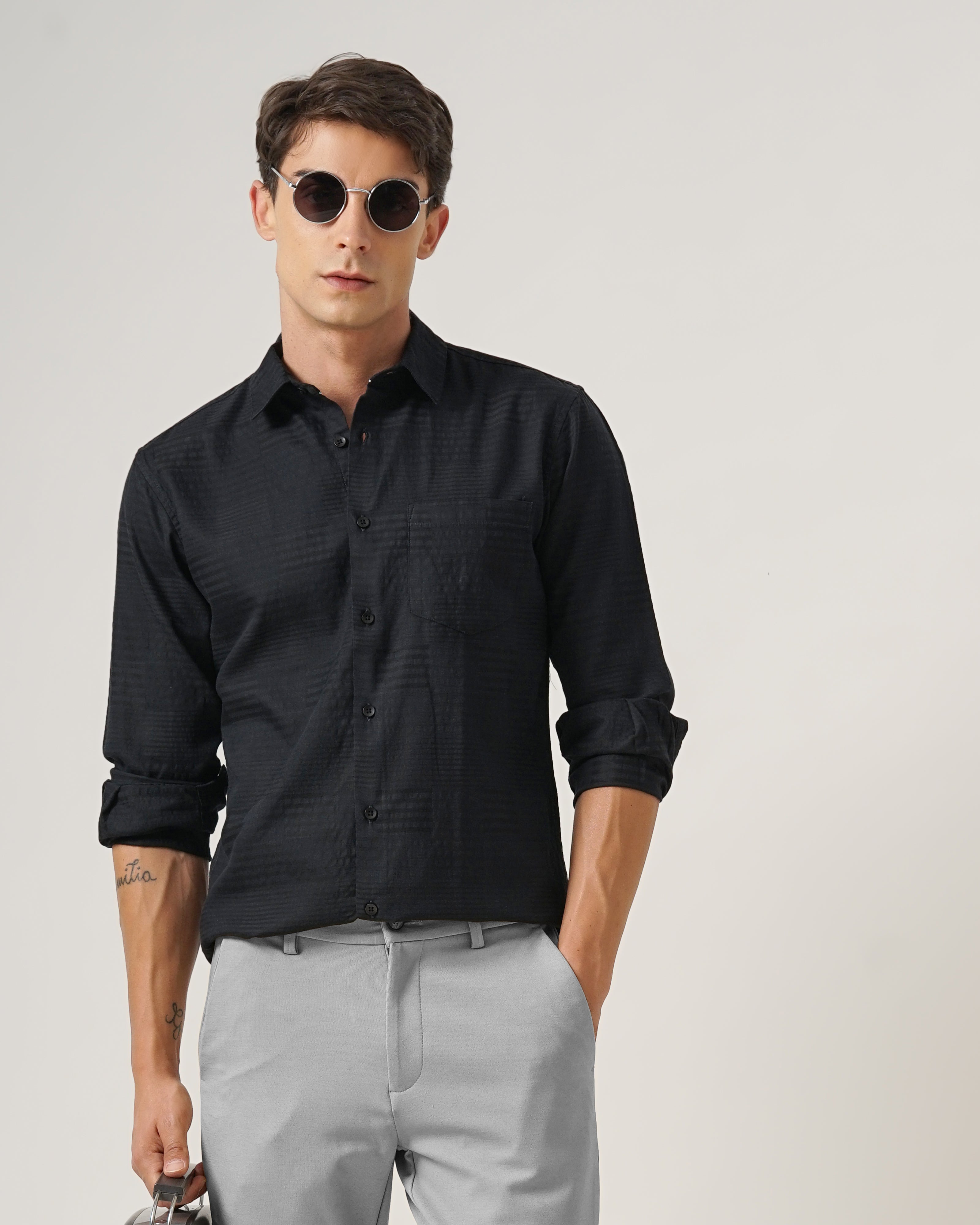 MEN'S SELF DESIGN SHIRT