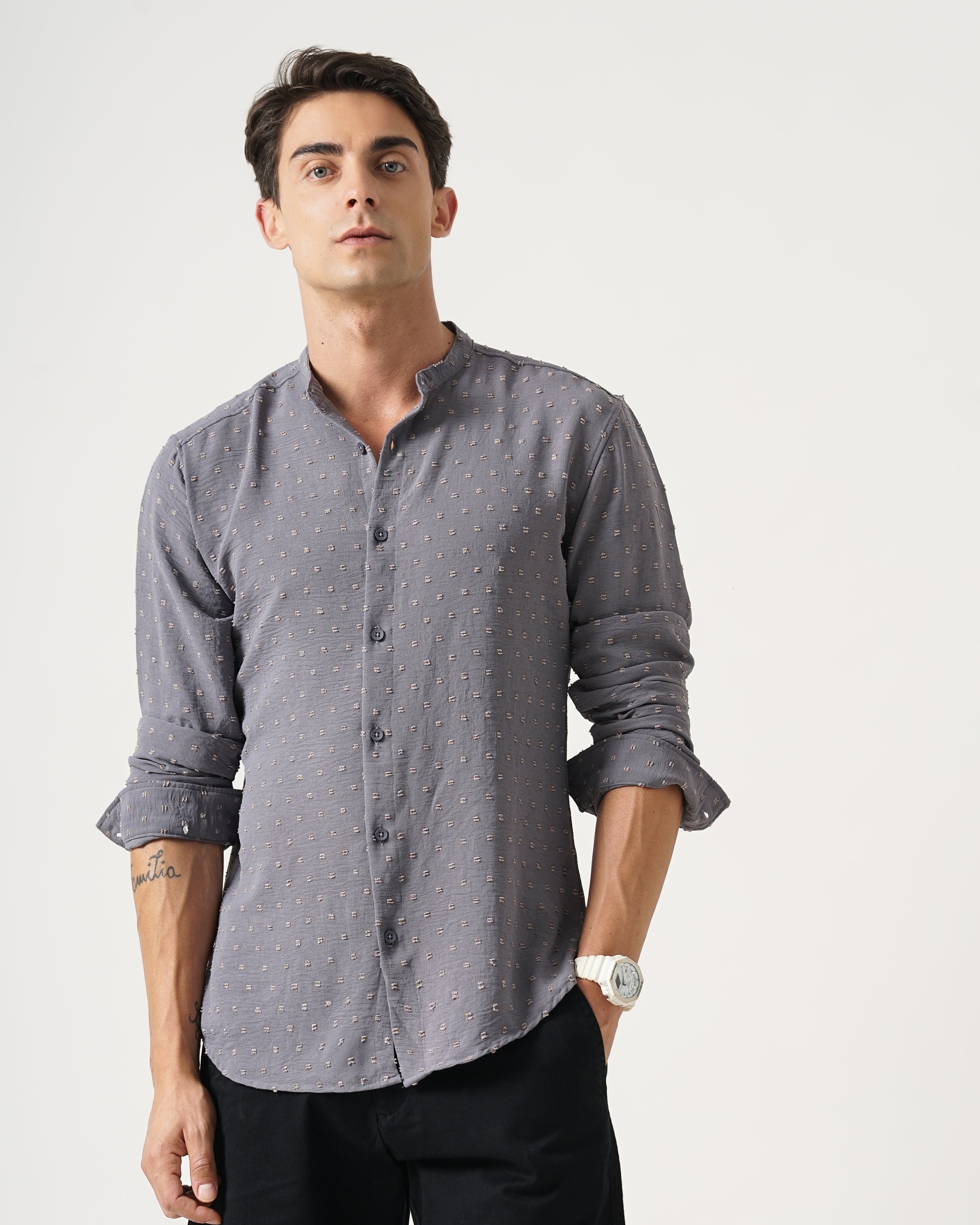 men's self design shirt