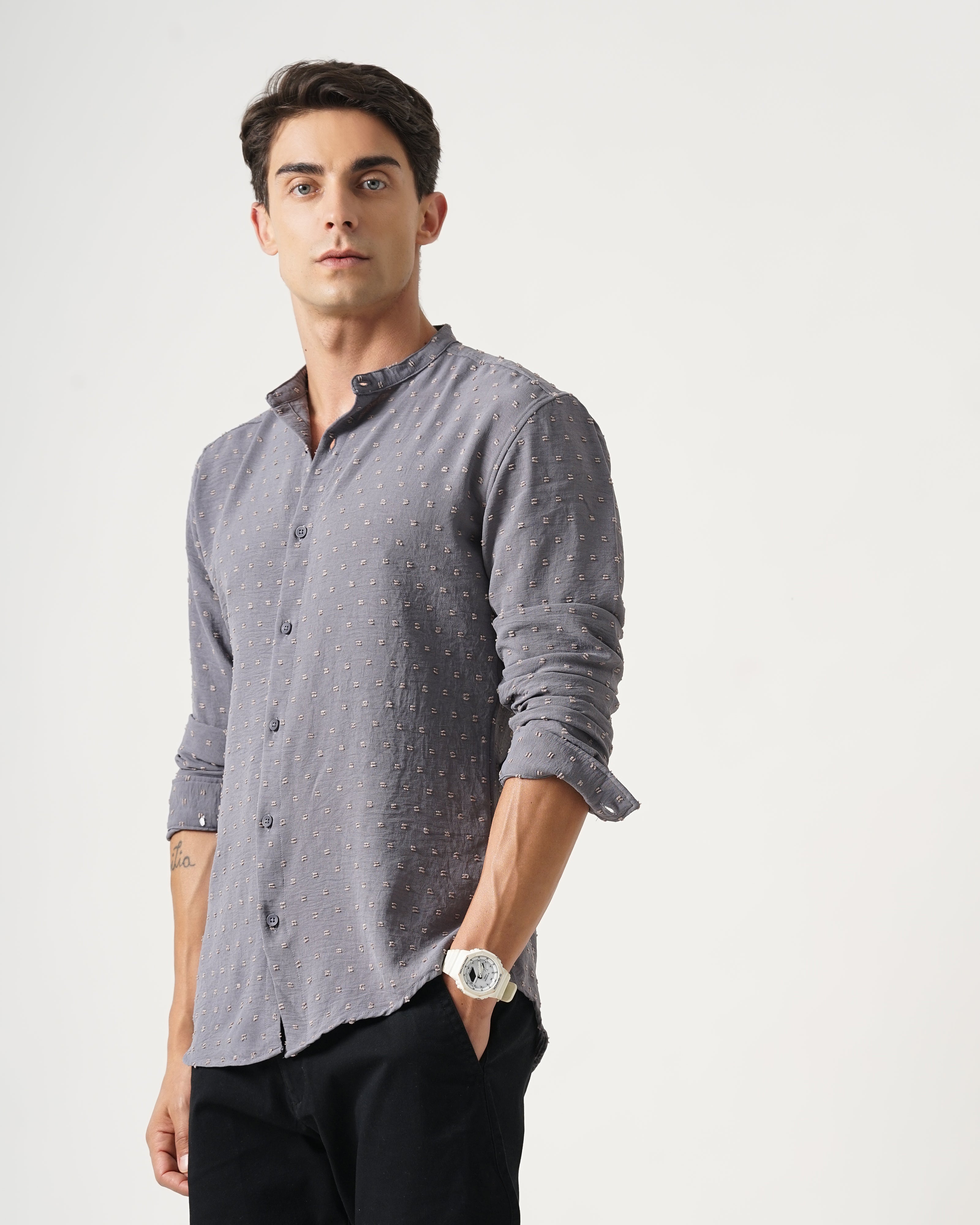 men's self design shirt