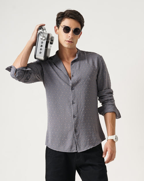 men's self design shirt