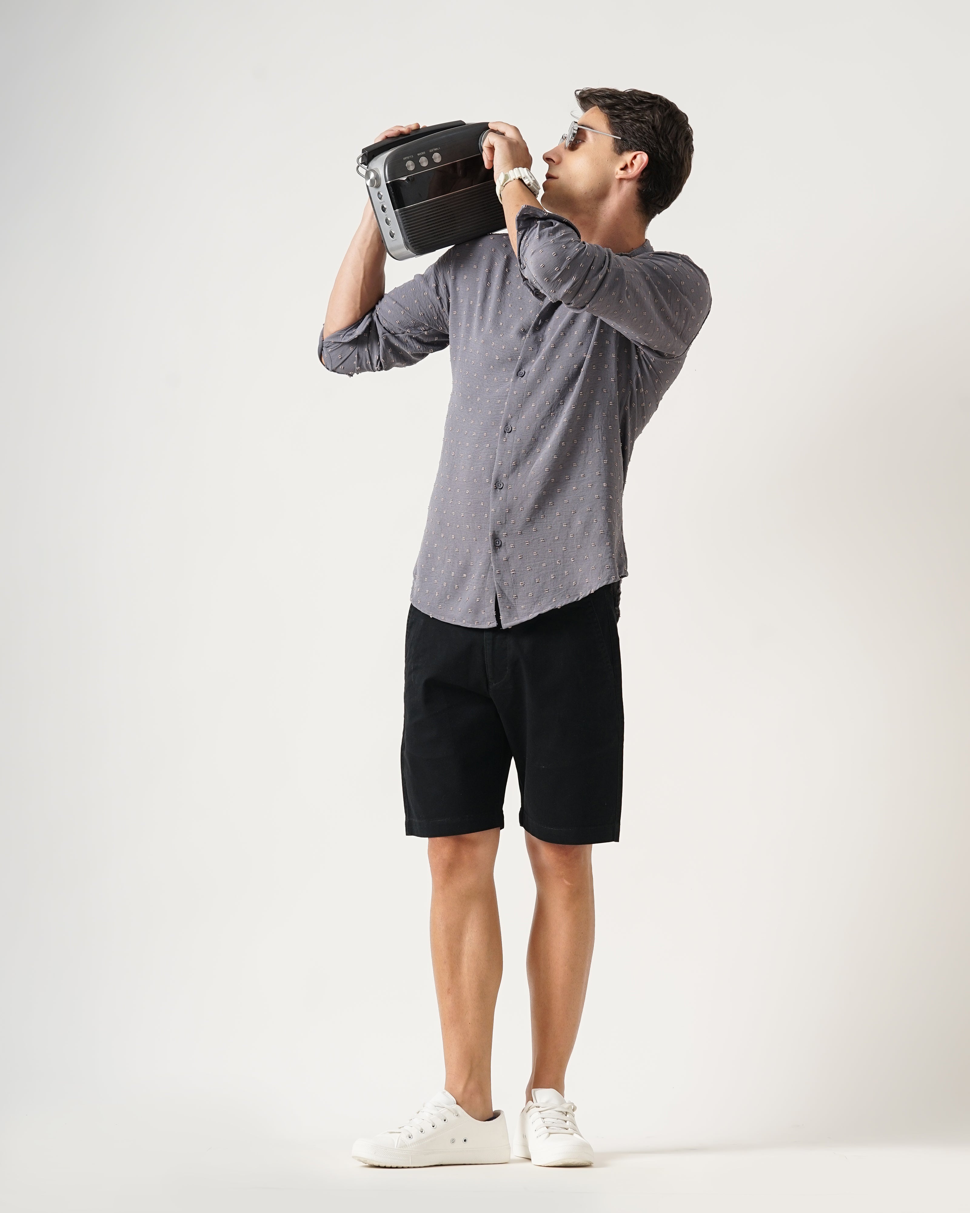 men's self design shirt