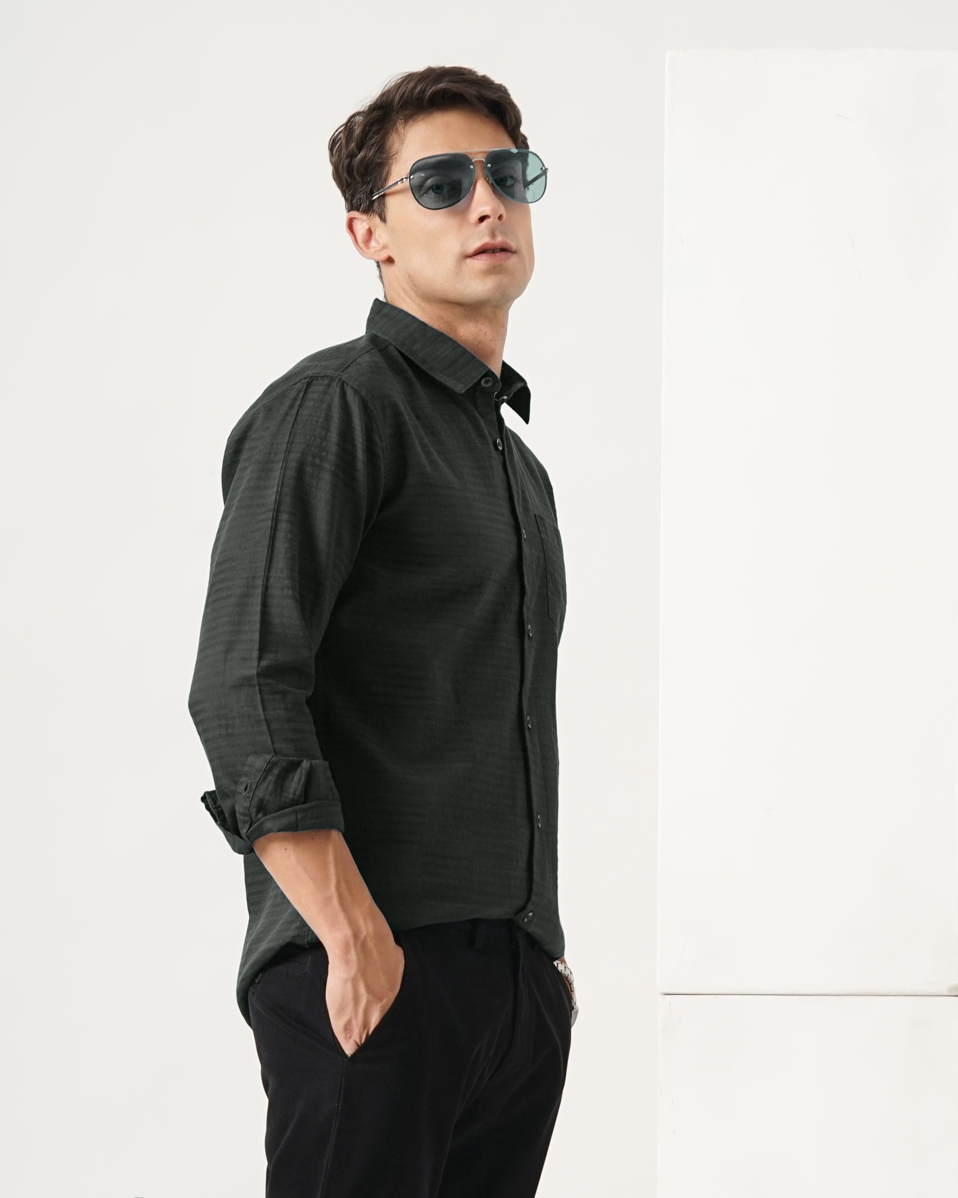 MEN'S SELF DESIGN SHIRT