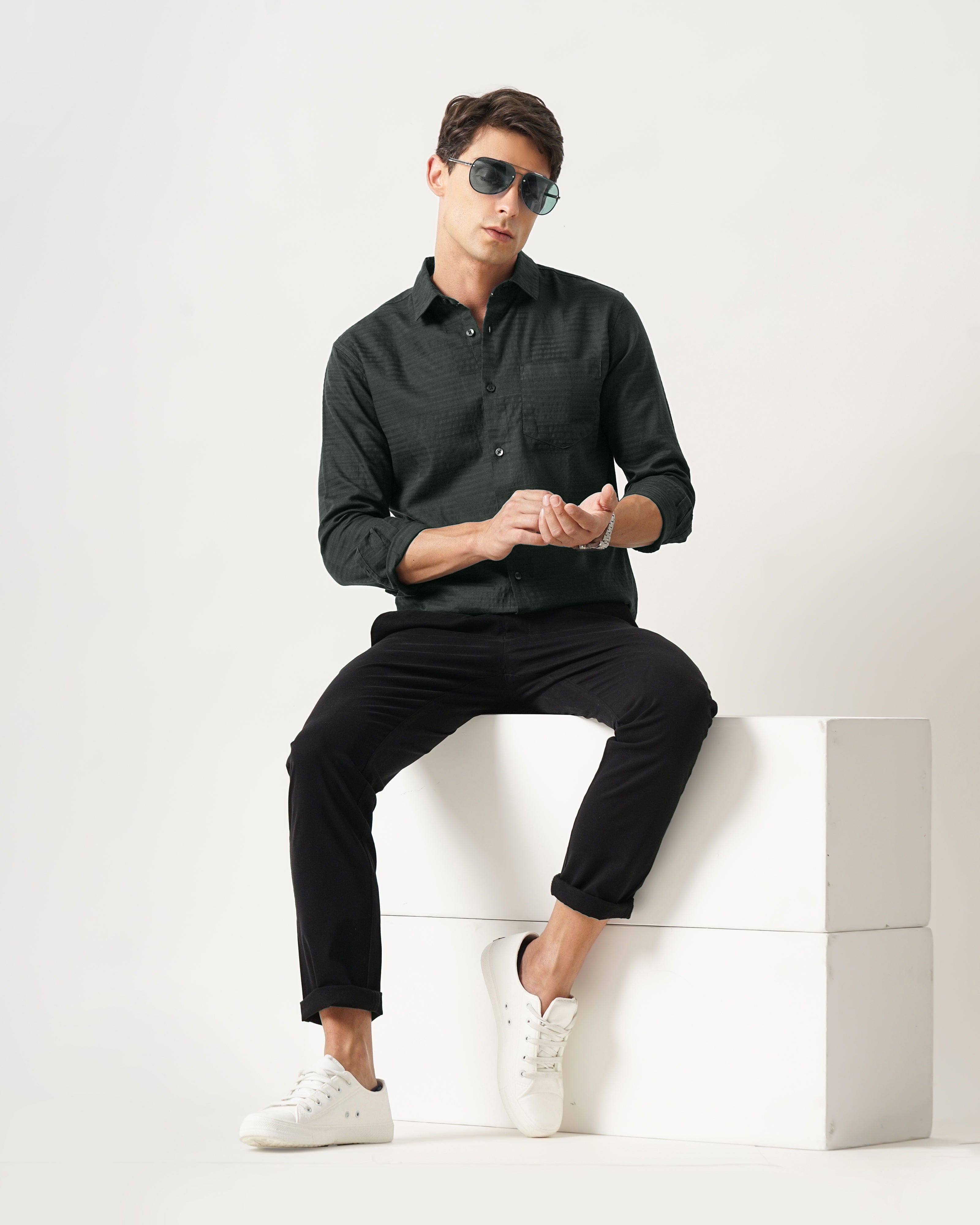 MEN'S SELF DESIGN SHIRT
