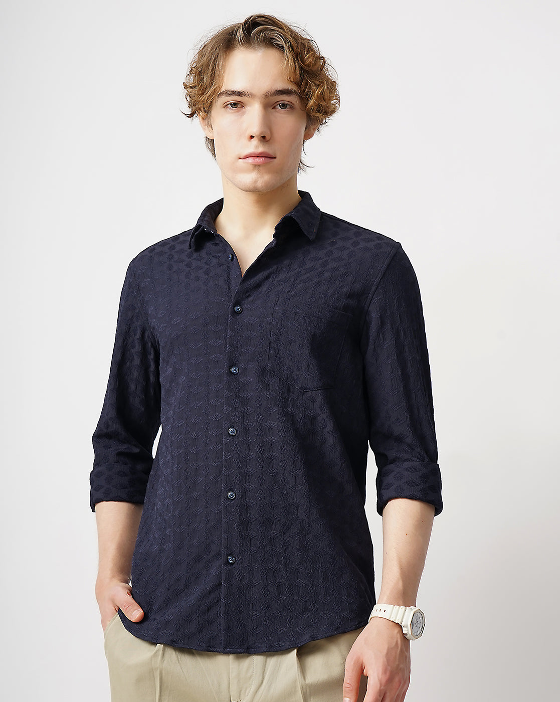 MEN'S SELF DESIGN SHIRT
