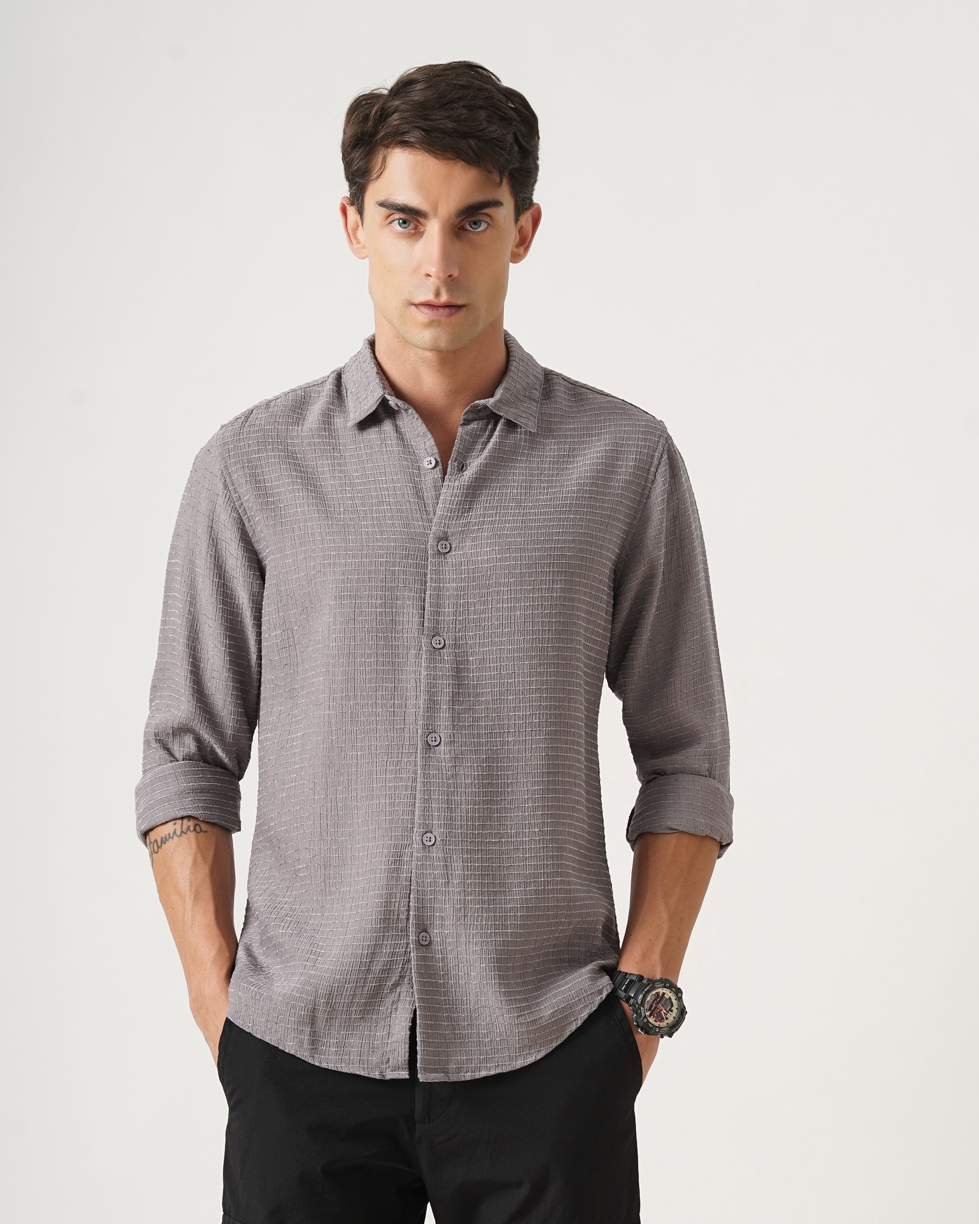 men's Self Design Shirt