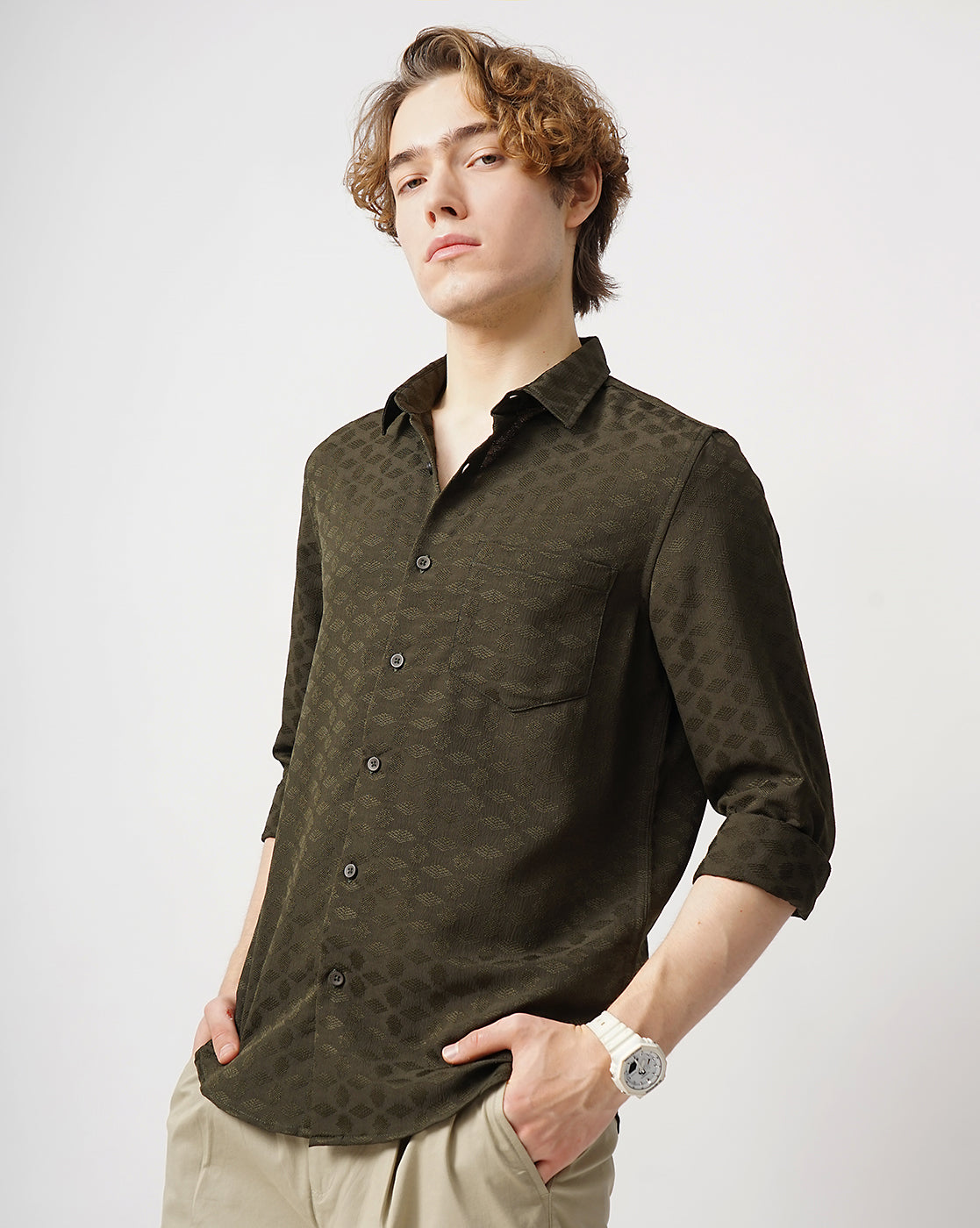 MEN'S SELF DESIGN SHIRT