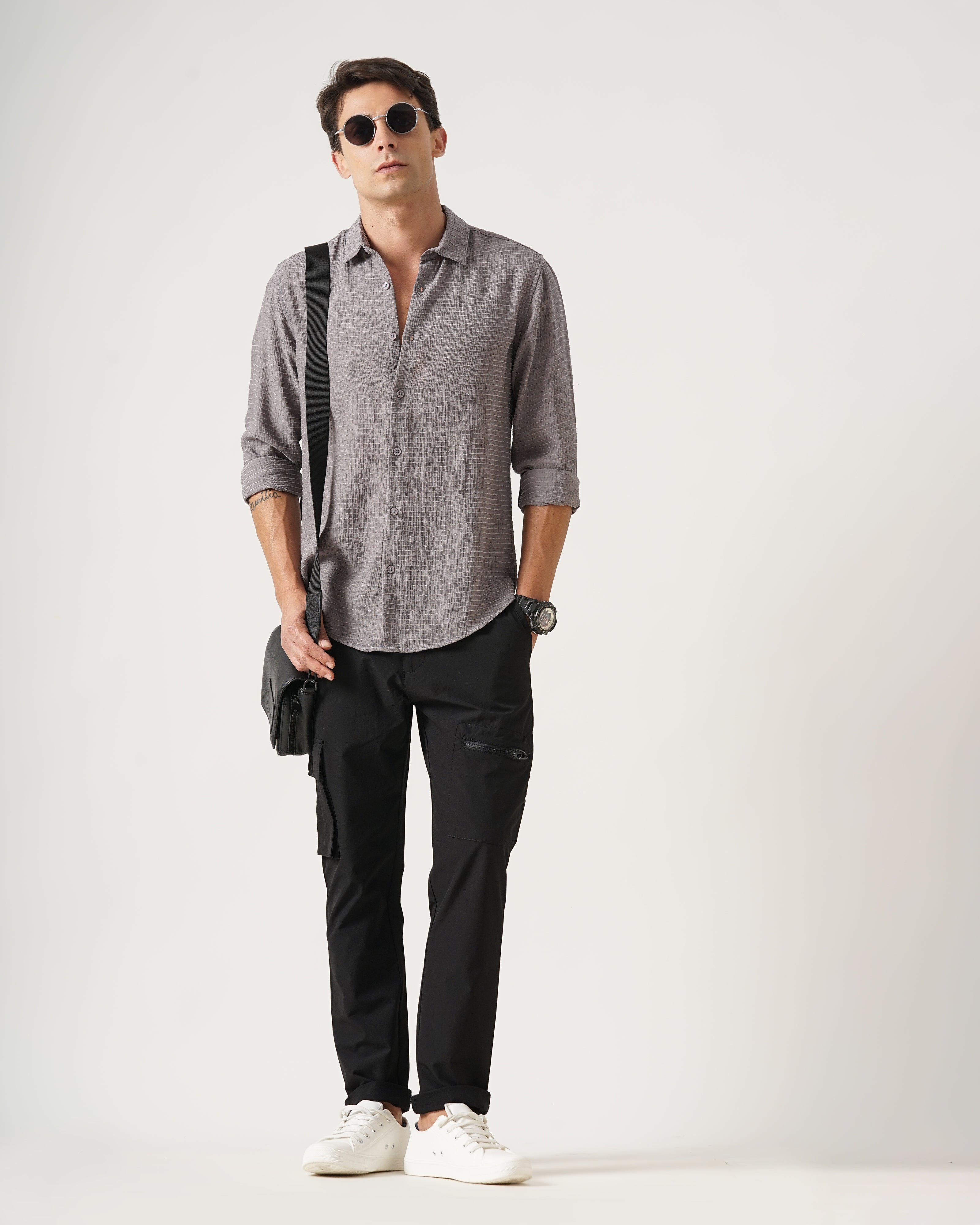 men's Self Design Shirt