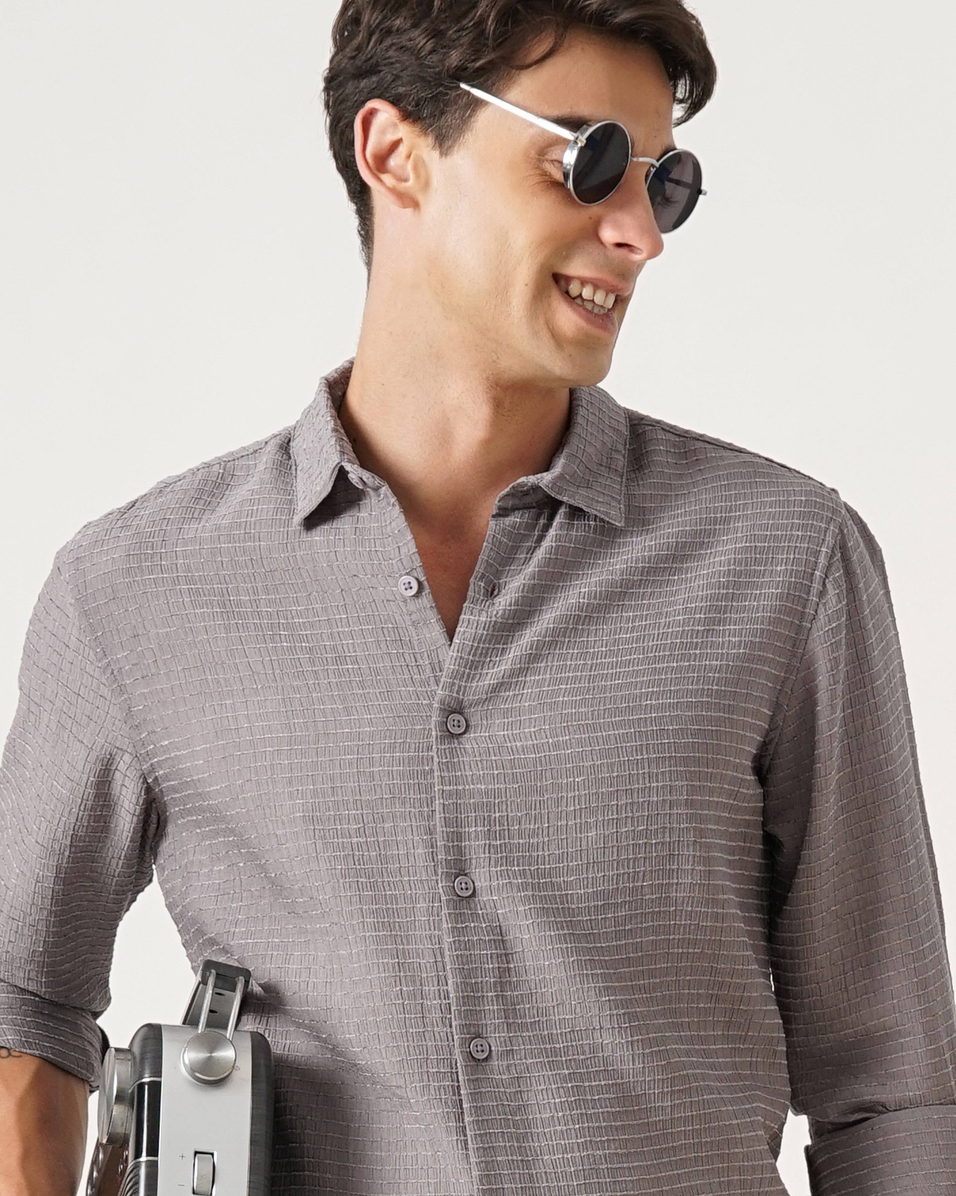 men's Self Design Shirt