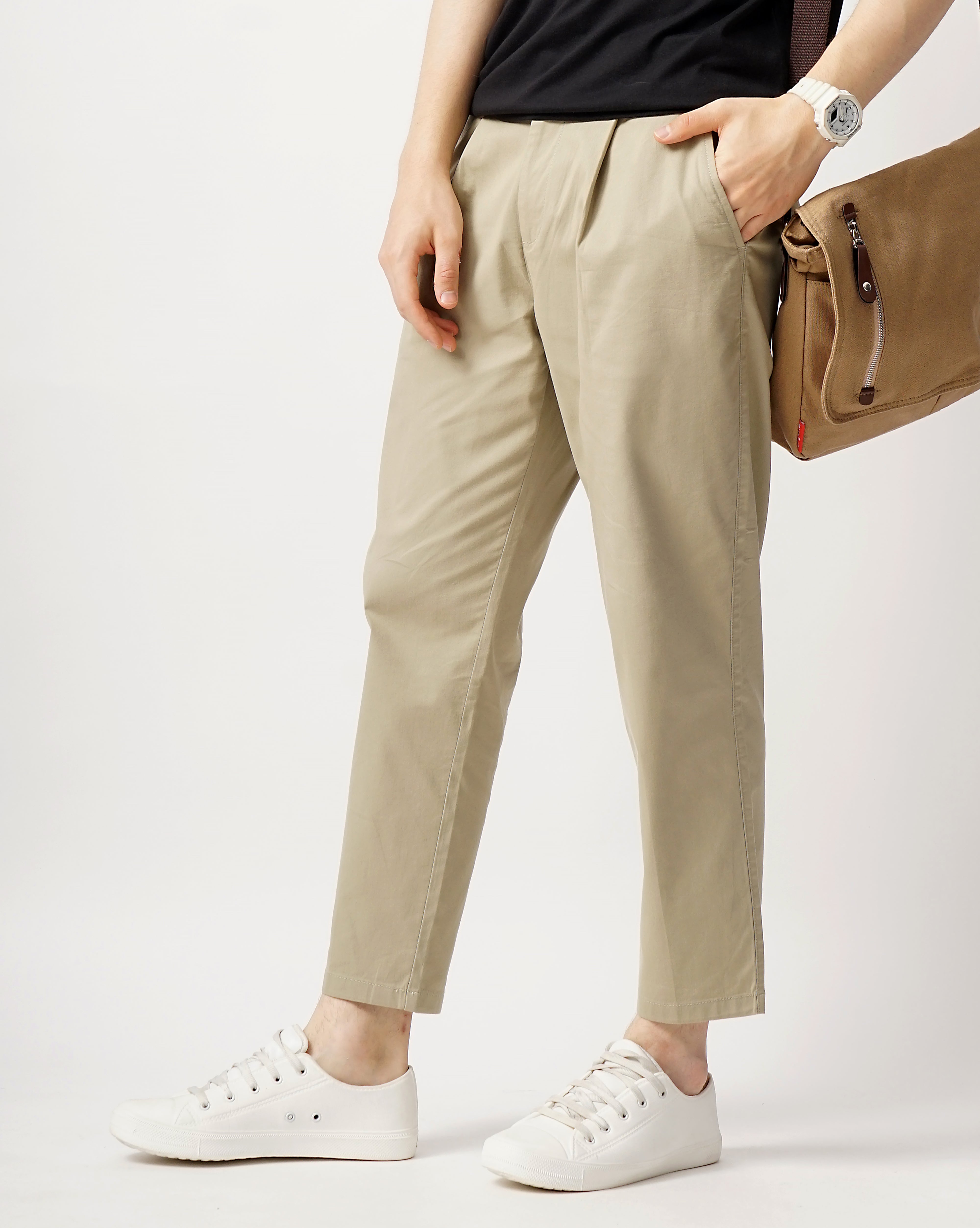 CROPPED LENGTH SINGE PLEATED TROUSER