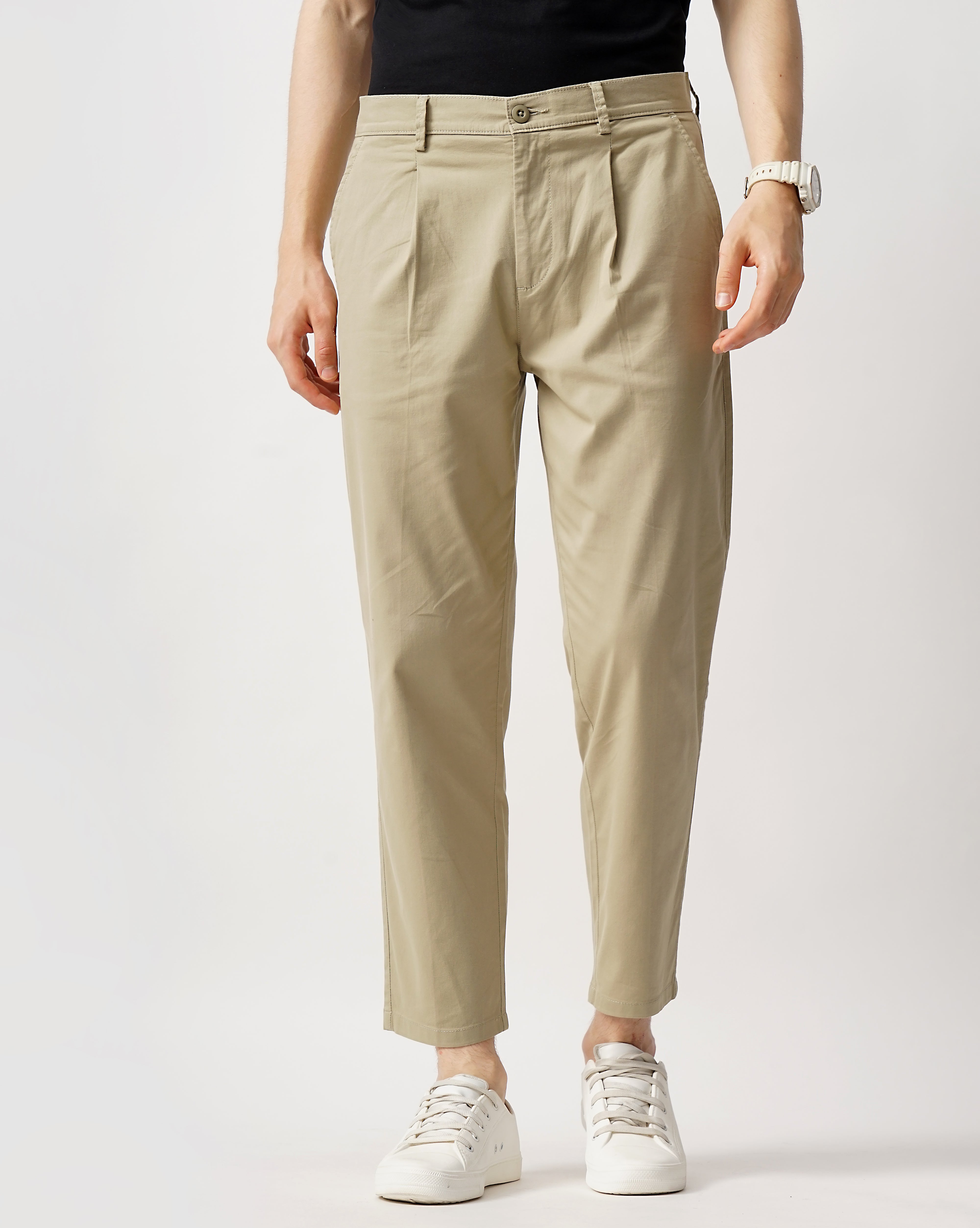 CROPPED LENGTH SINGE PLEATED TROUSER