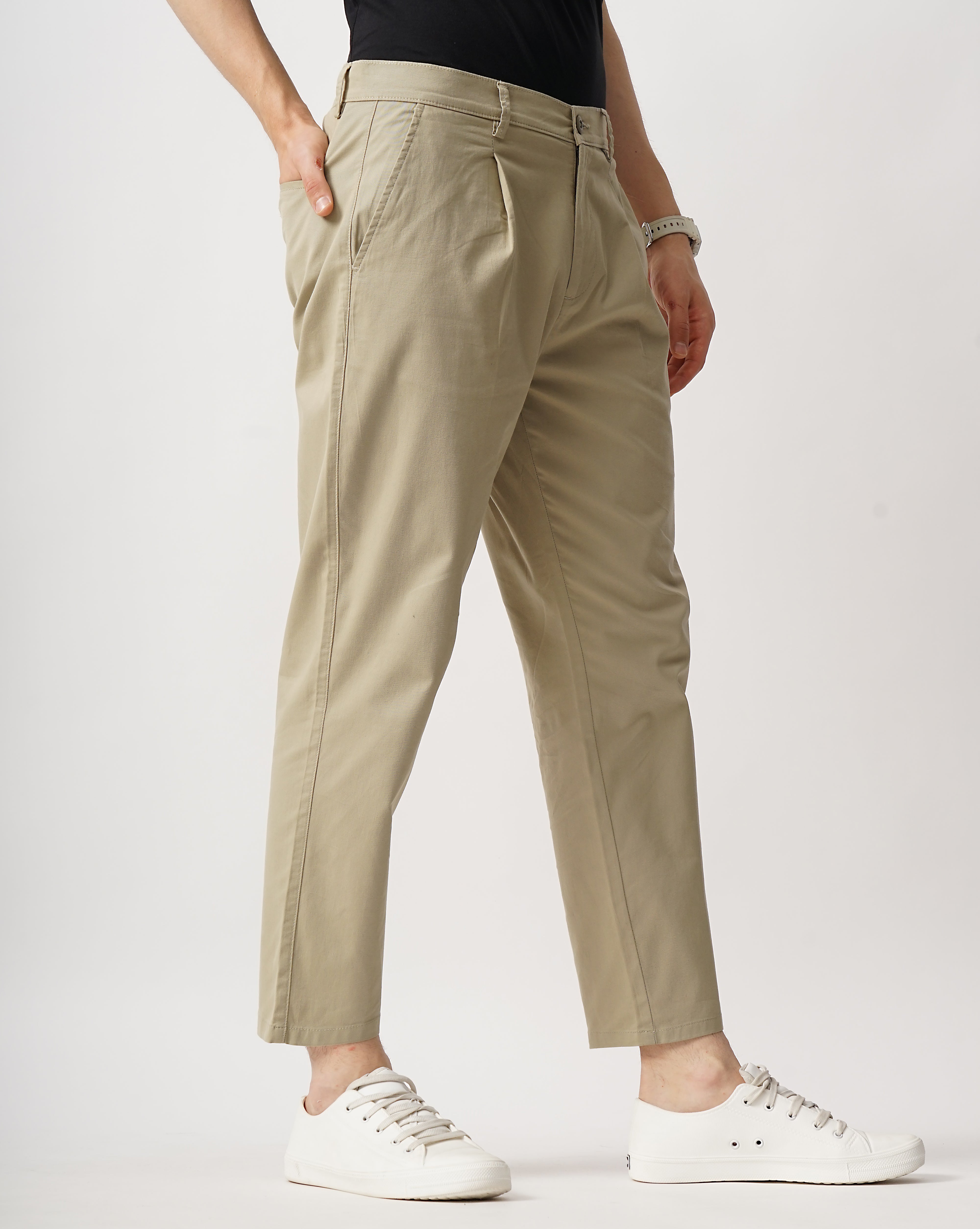 CROPPED LENGTH SINGE PLEATED TROUSER